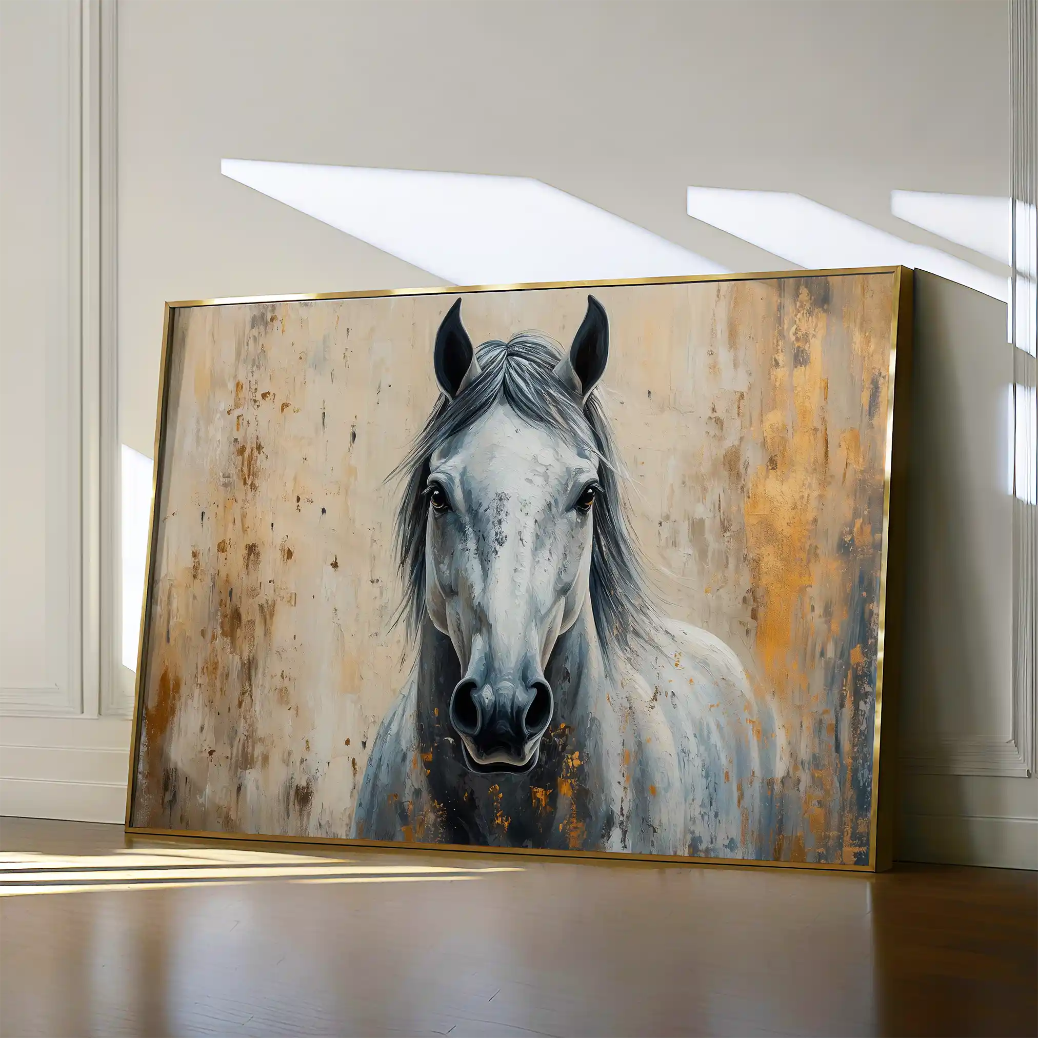 Horses 097 Canvas Art 60 x 40 cm / Black