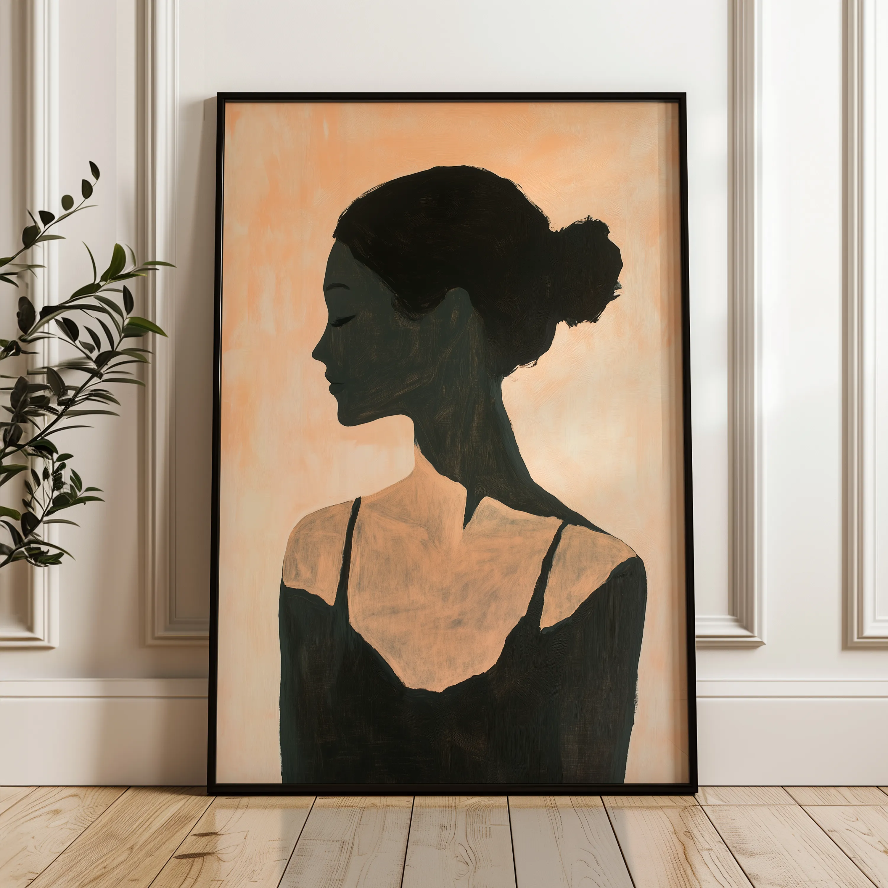 Portrait 097 Canvas Art 18" x 24" / 45 x 60 cm / Black