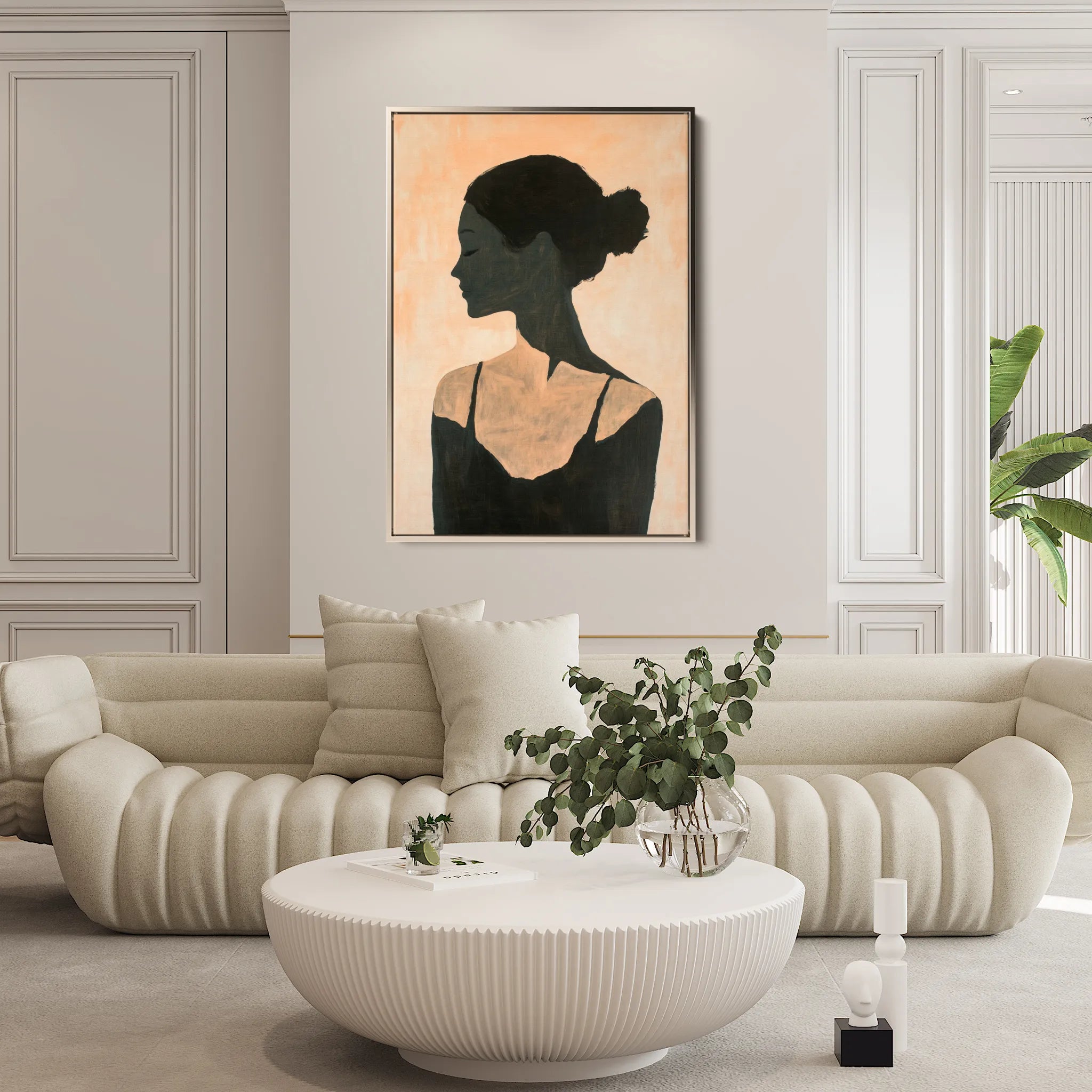 Portrait 097 Canvas Art 18" x 24" / 45 x 60 cm / Black