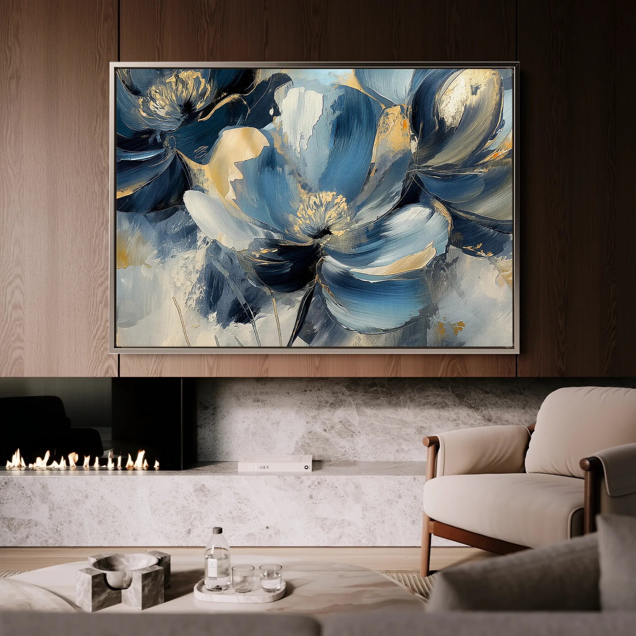 Floral 098 Canvas Art 18" x 24" / 45 x 60 cm / Black