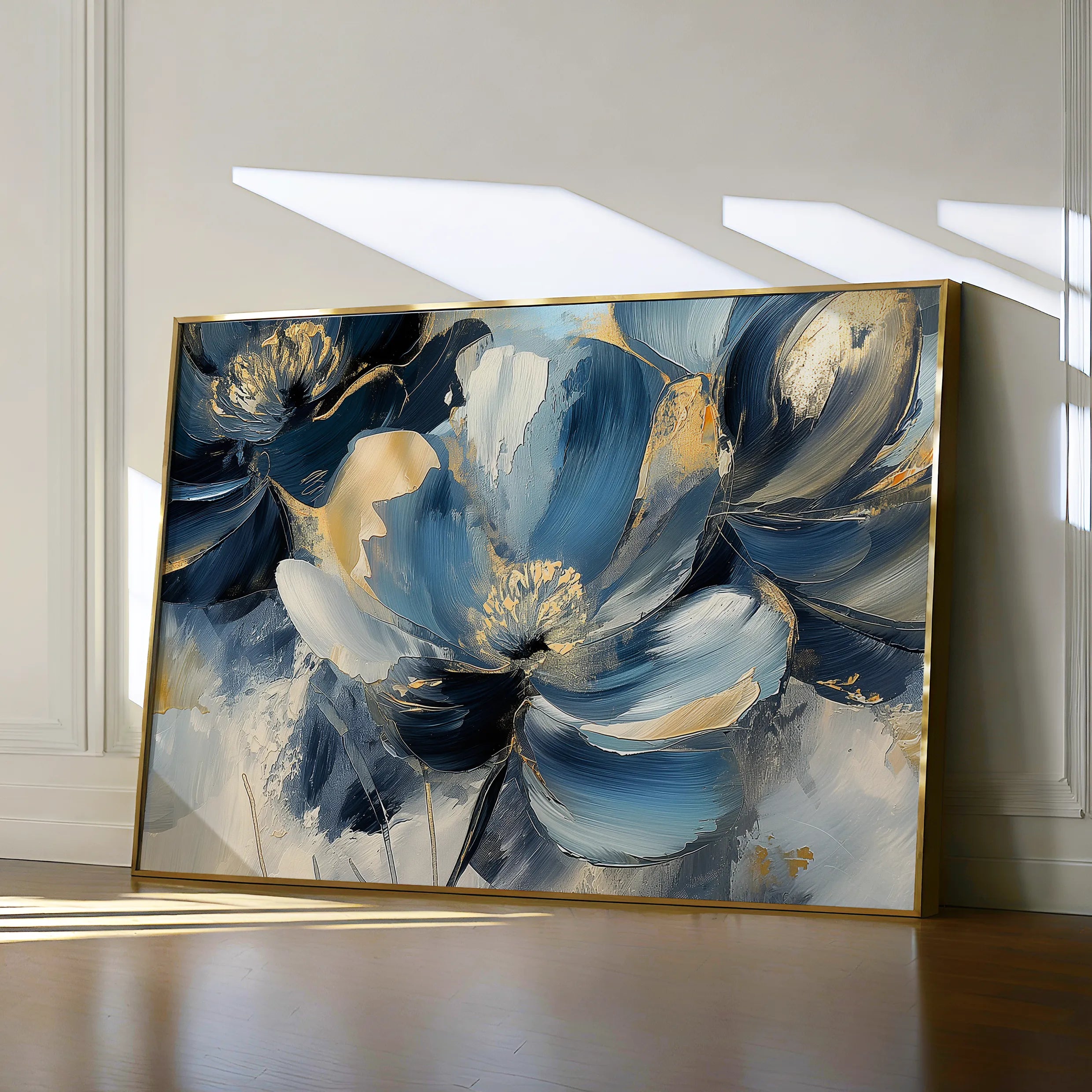 Floral 098 Canvas Art 18" x 24" / 45 x 60 cm / Black