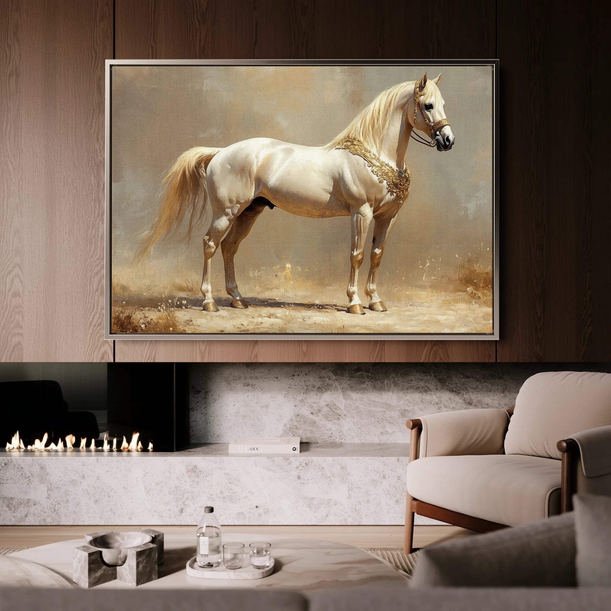Horses 098 Canvas Art 18" x 24" / 45 x 60 cm / Black