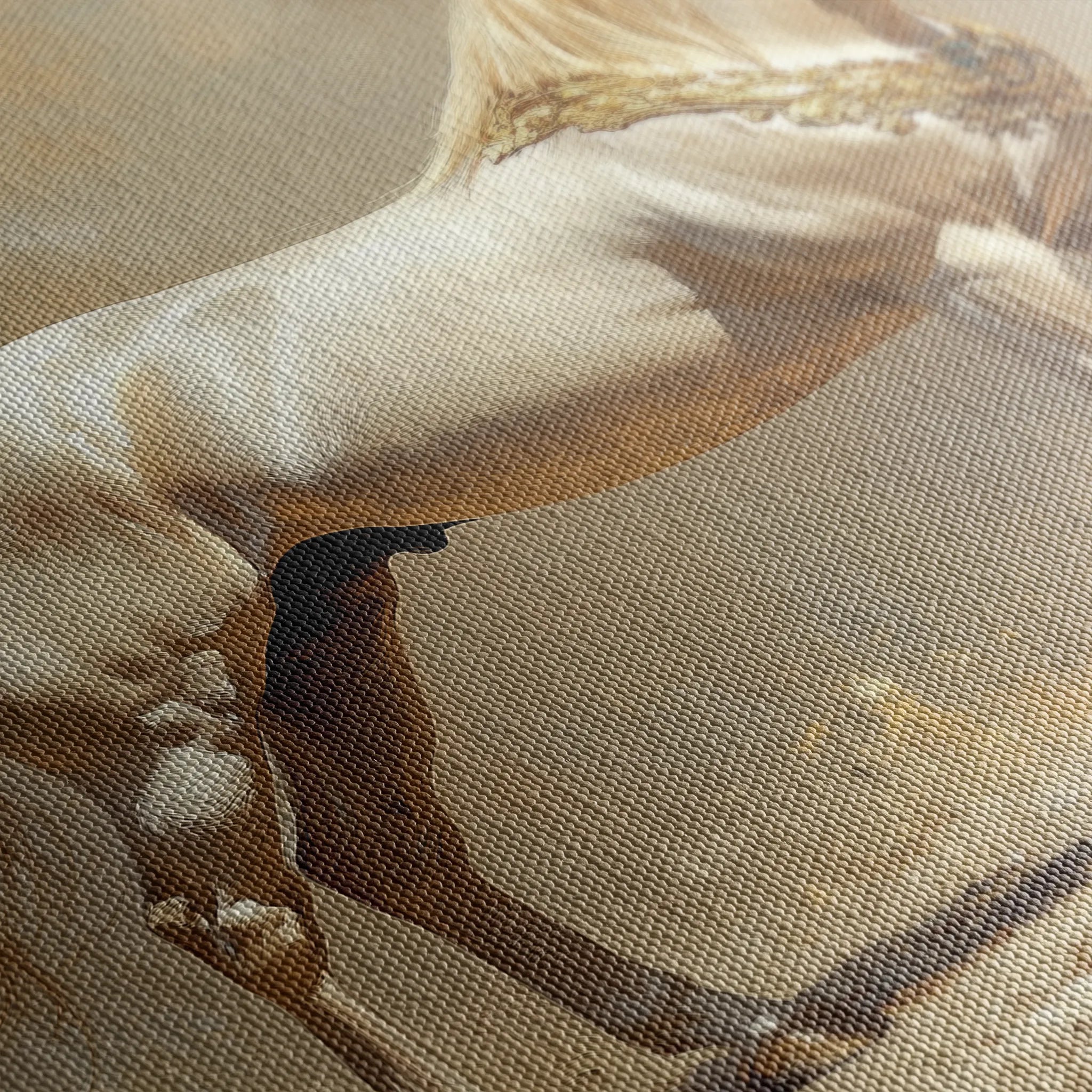 Horses 098 Canvas Art 18" x 24" / 45 x 60 cm / Black