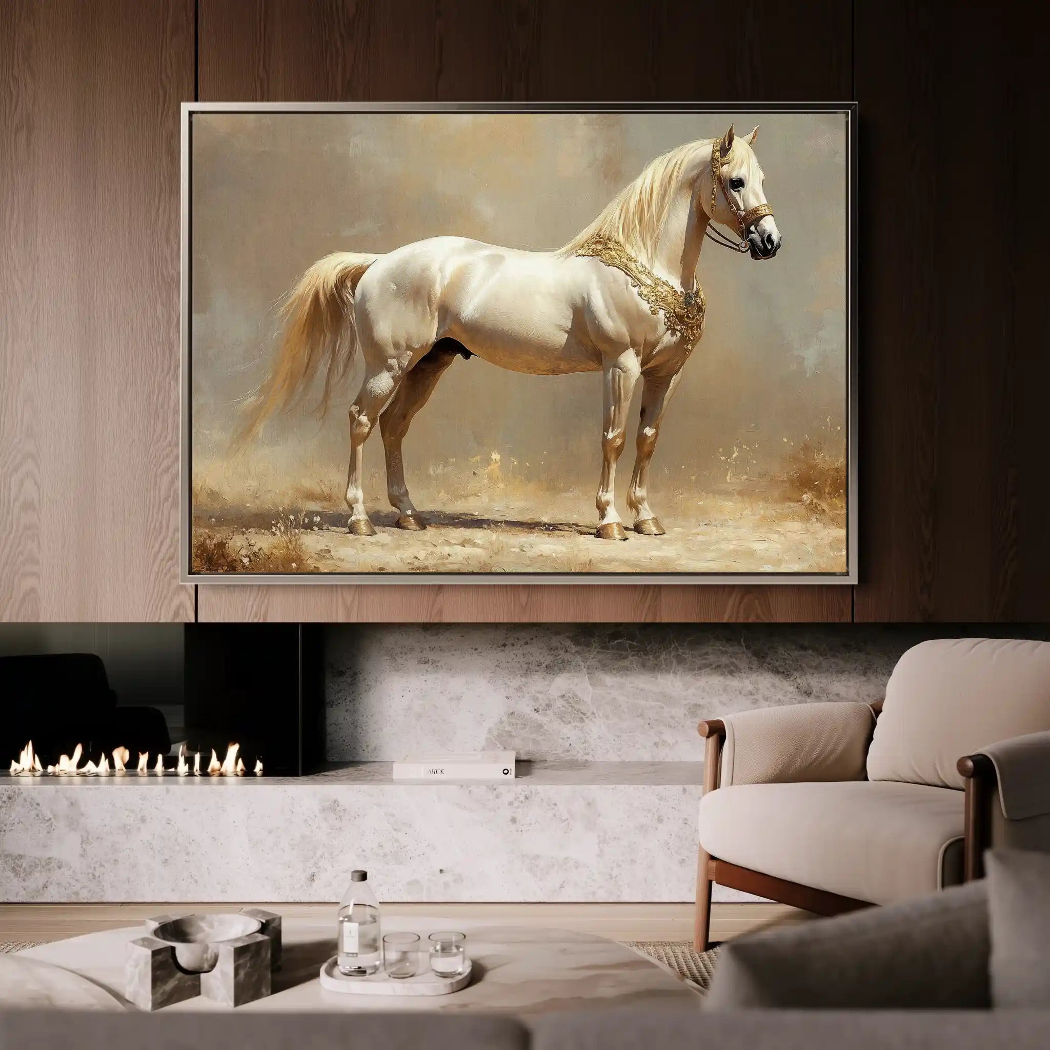 Horses 098 Canvas Art 60 x 40 cm / Black