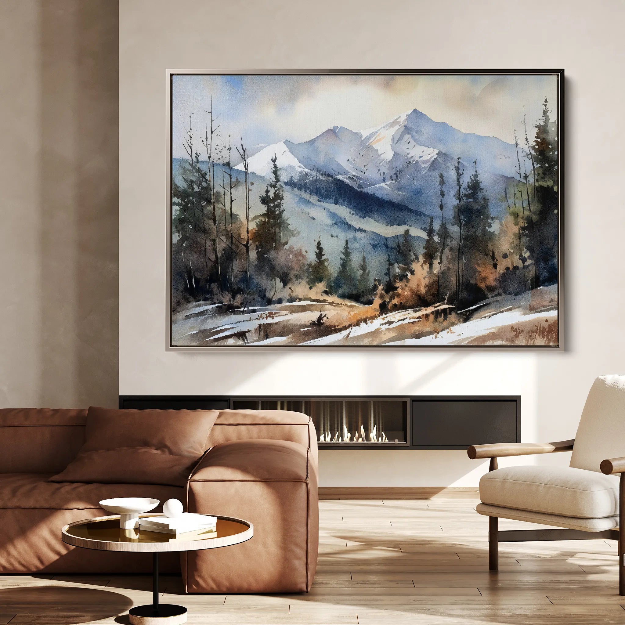 Landscape 098 Canvas Art 18" x 24" / 45 x 60 cm / Black