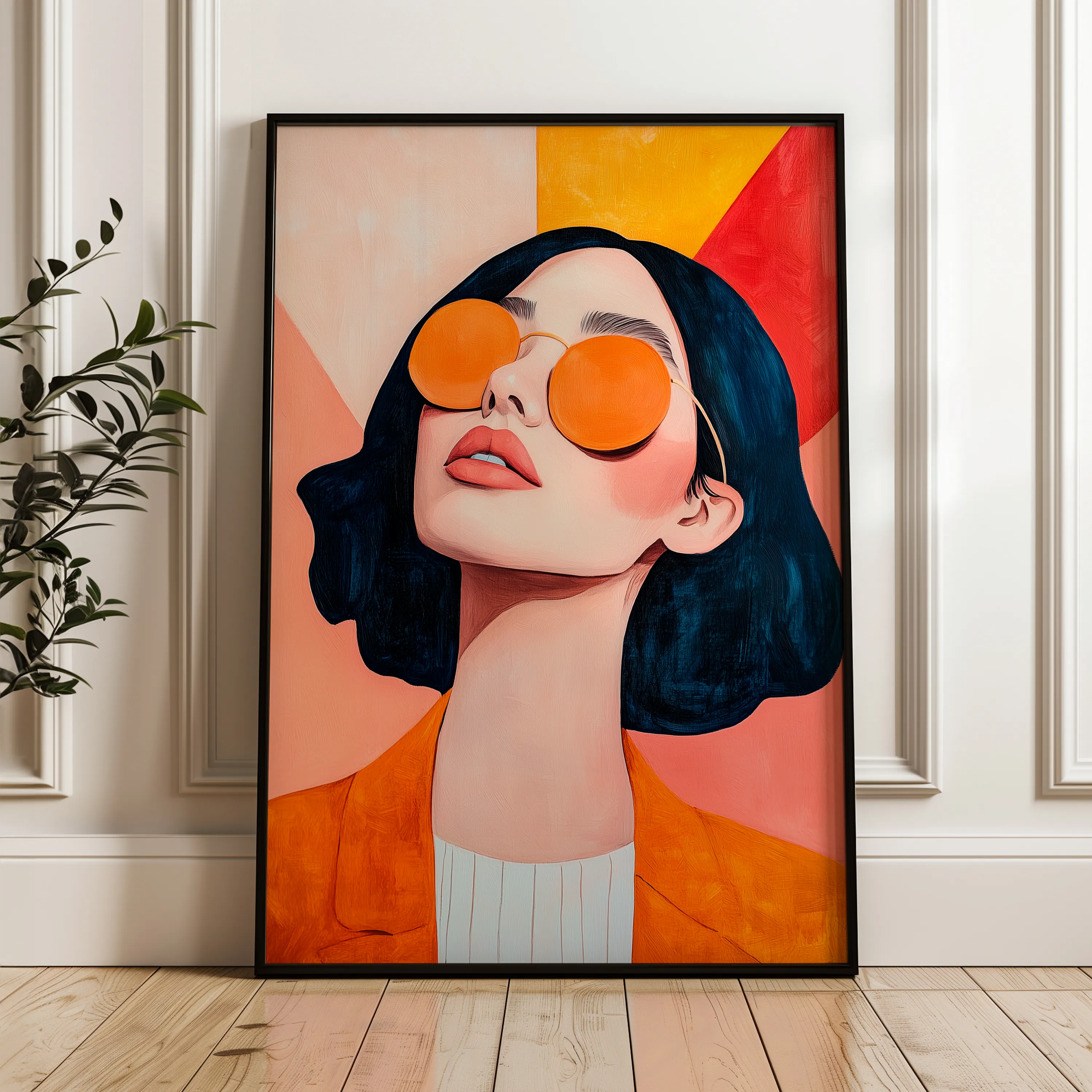 Portrait 098 Canvas Art 18" x 24" / 45 x 60 cm / Black