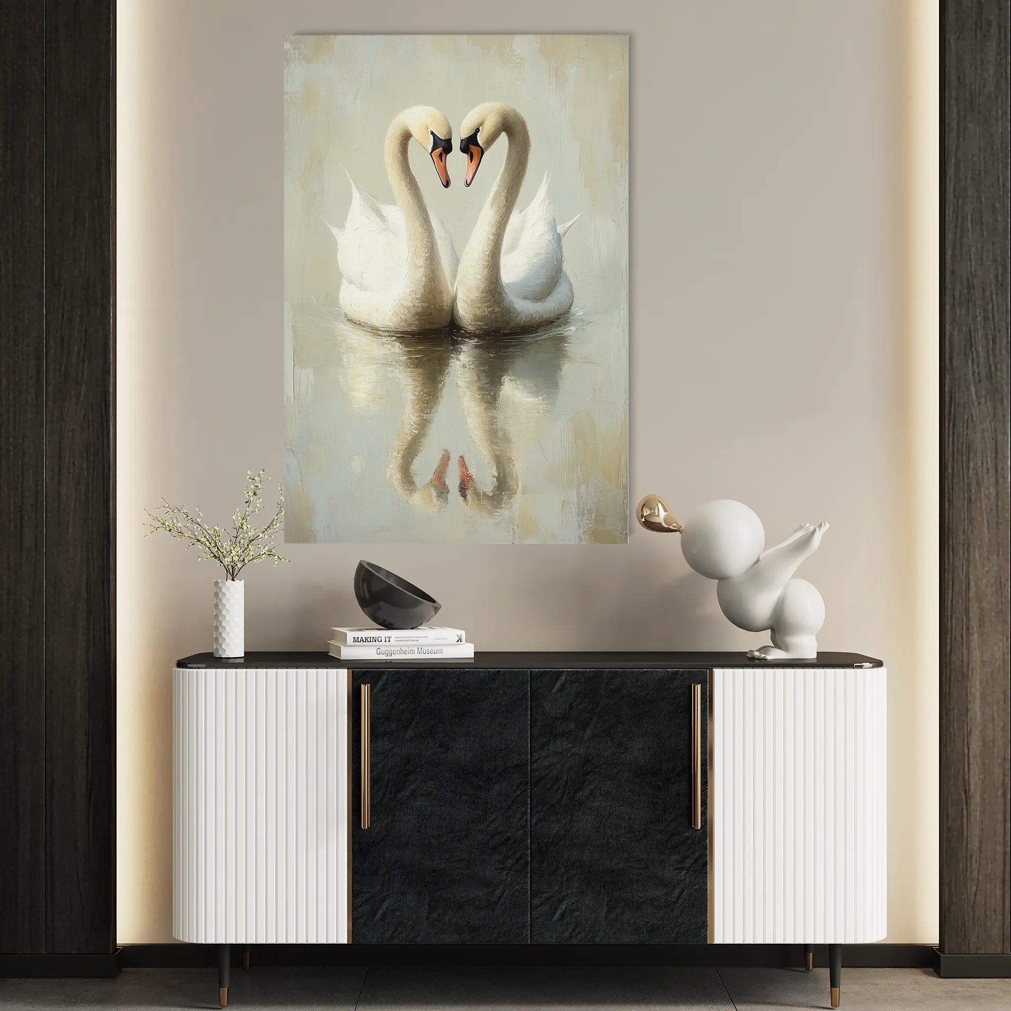 Animals 099 Canvas Art 18" x 24" / 45 x 60 cm / Black