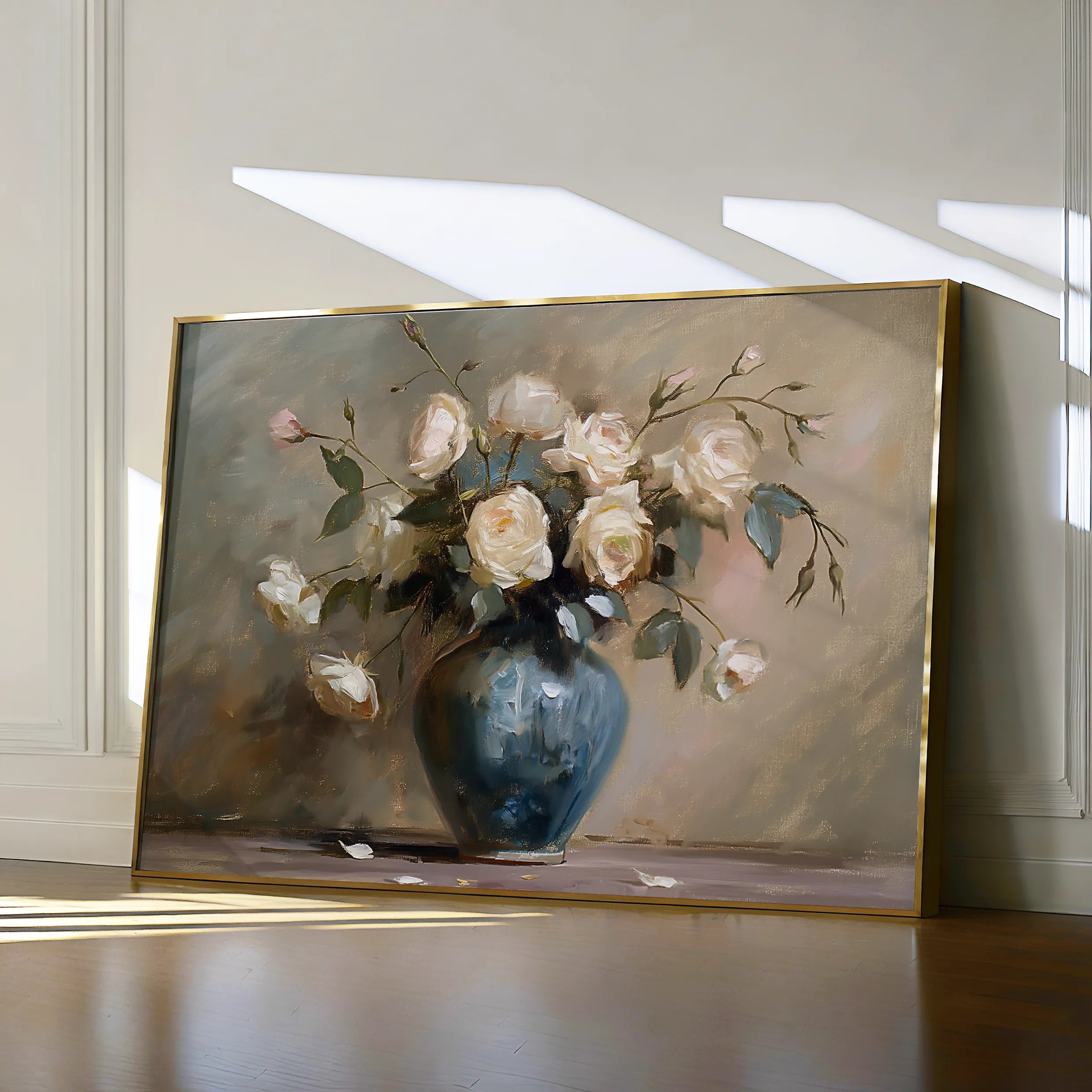 Floral 099 Canvas Art 18" x 24" / 45 x 60 cm / Black