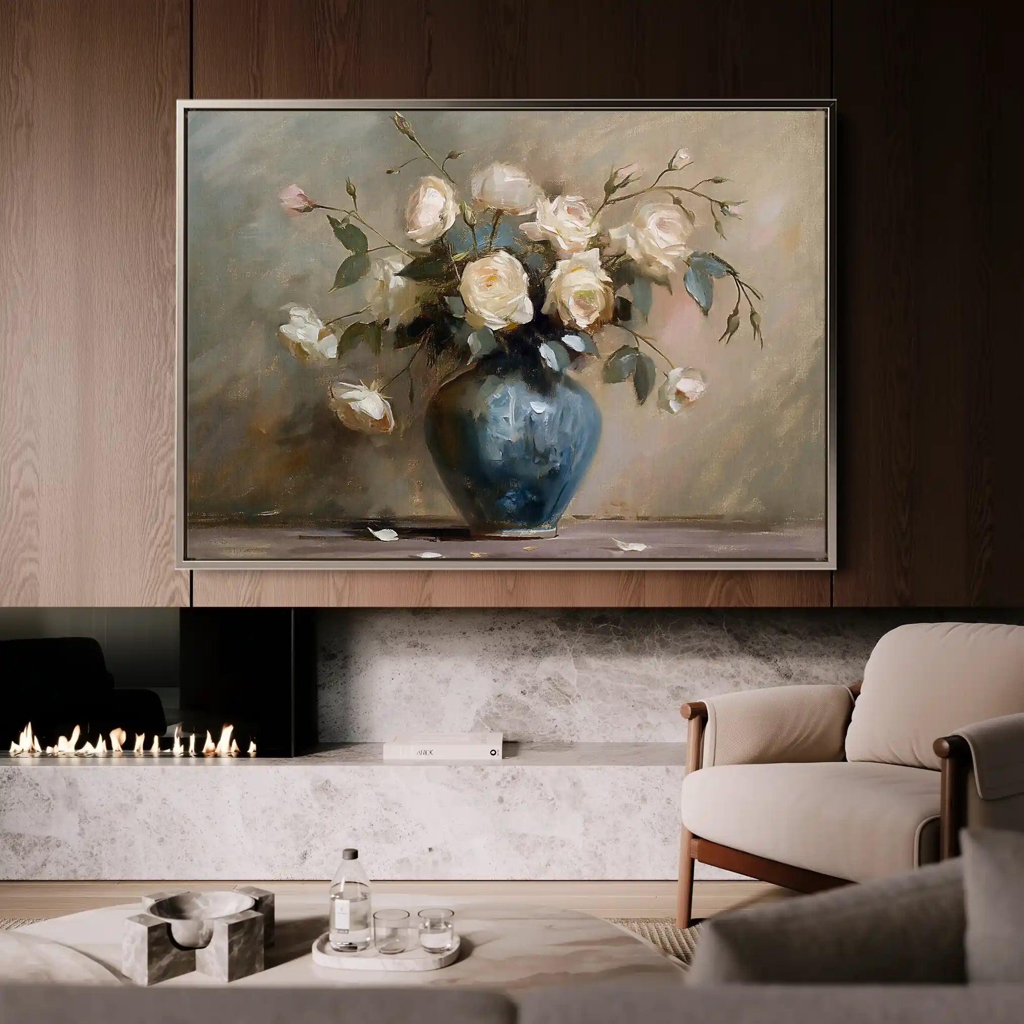 Floral 099 Canvas Art 18" x 24" / 45 x 60 cm / Black