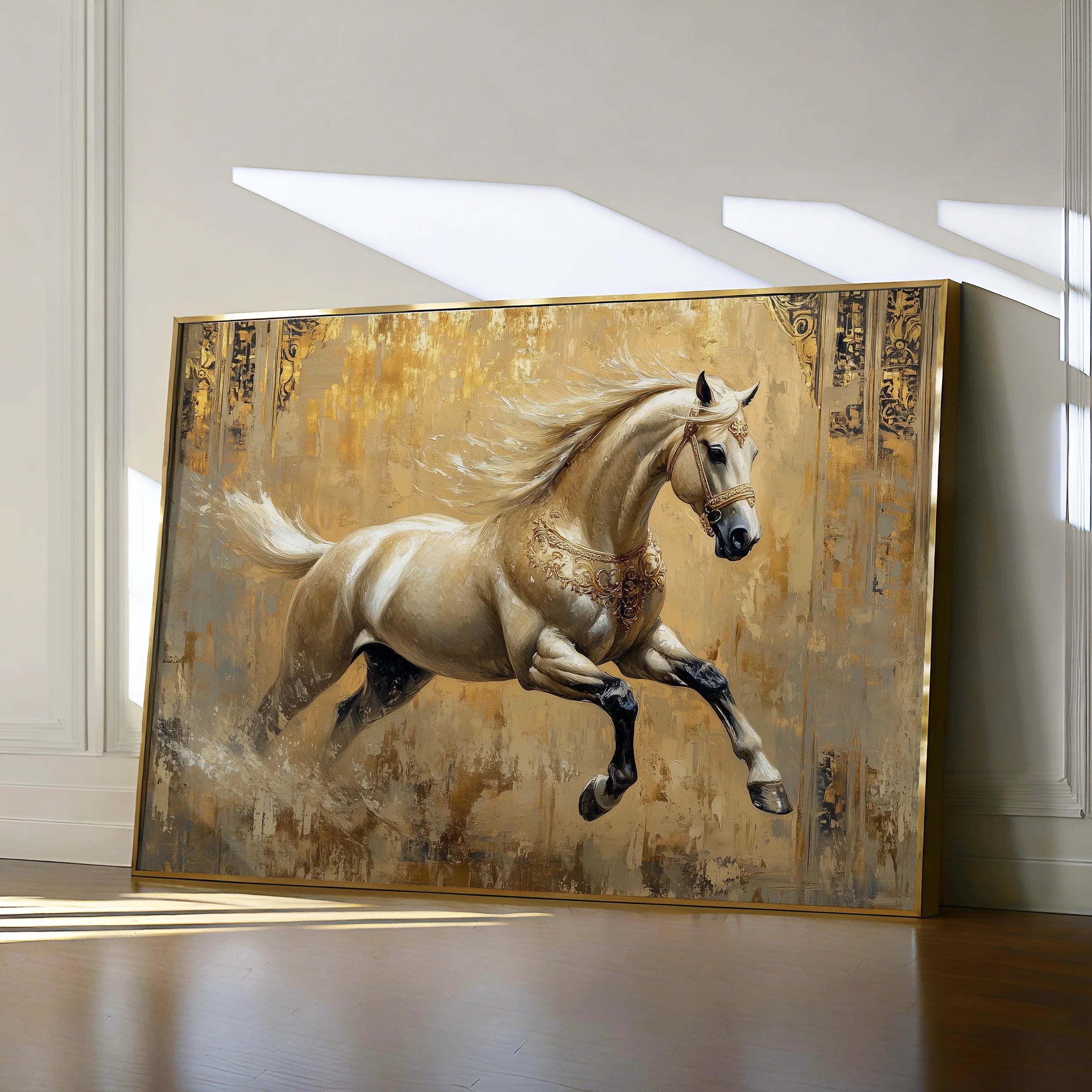 Horses 099 Canvas Art 18" x 24" / 45 x 60 cm / Black