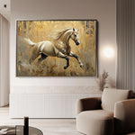 Horses 099 Canvas Art 18" x 24" / 45 x 60 cm / Black