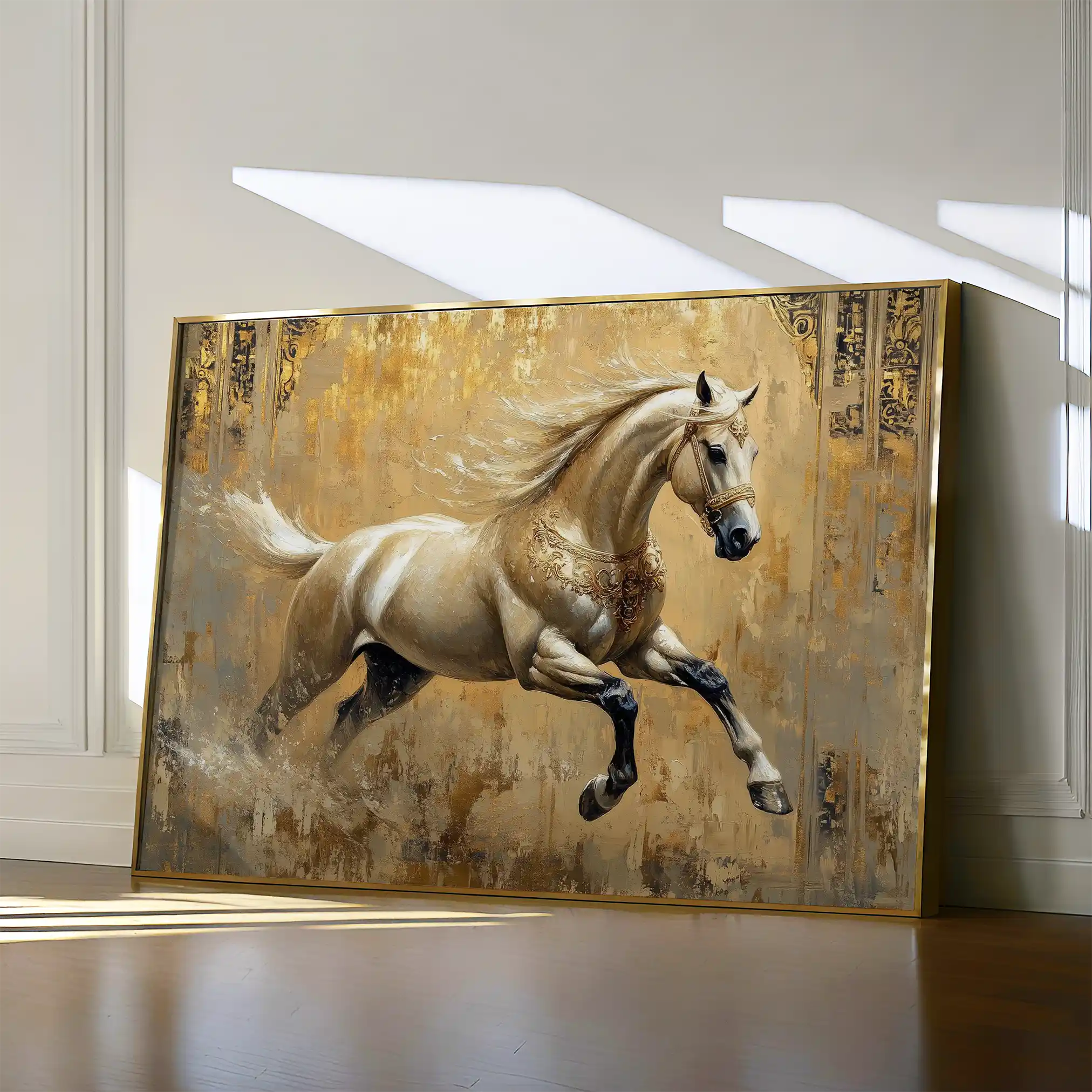 Horses 099 Canvas Art 60 x 40 cm / Black