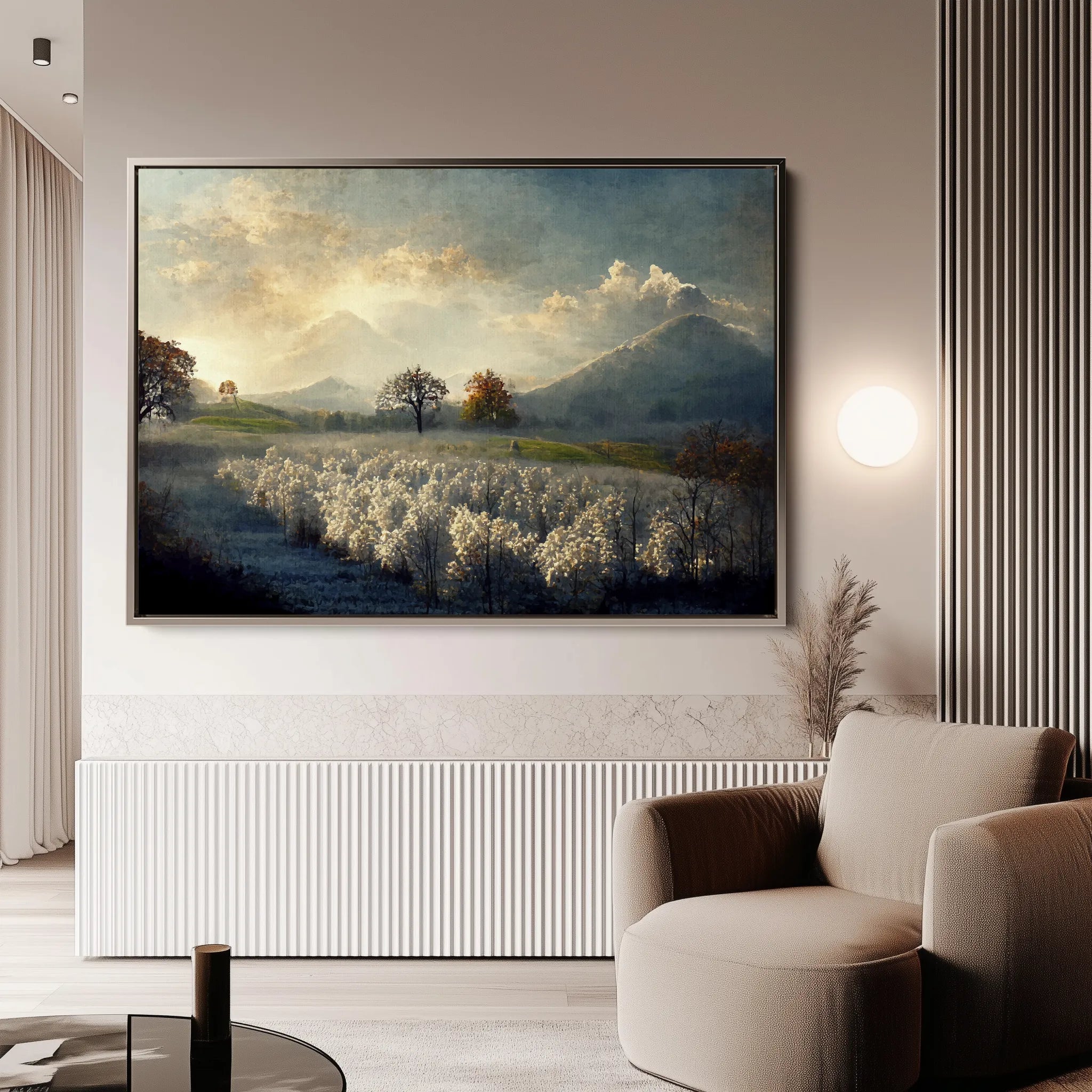 Landscape 099 Canvas Art 18" x 24" / 45 x 60 cm / Black