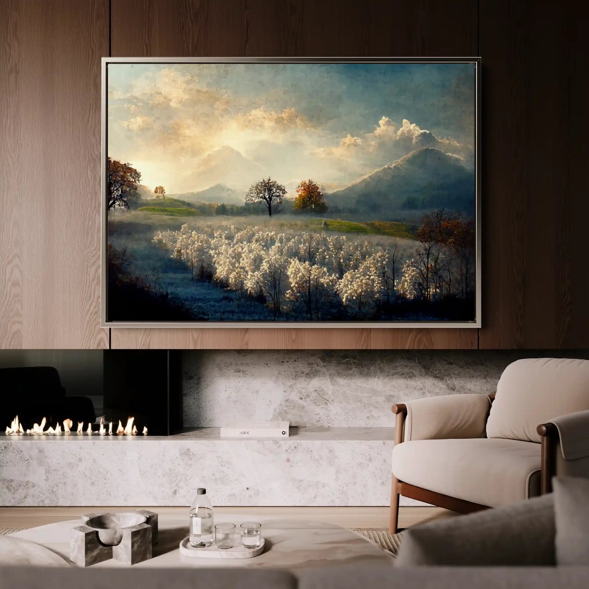Landscape 099 Canvas Art 60 x 40 cm / Black