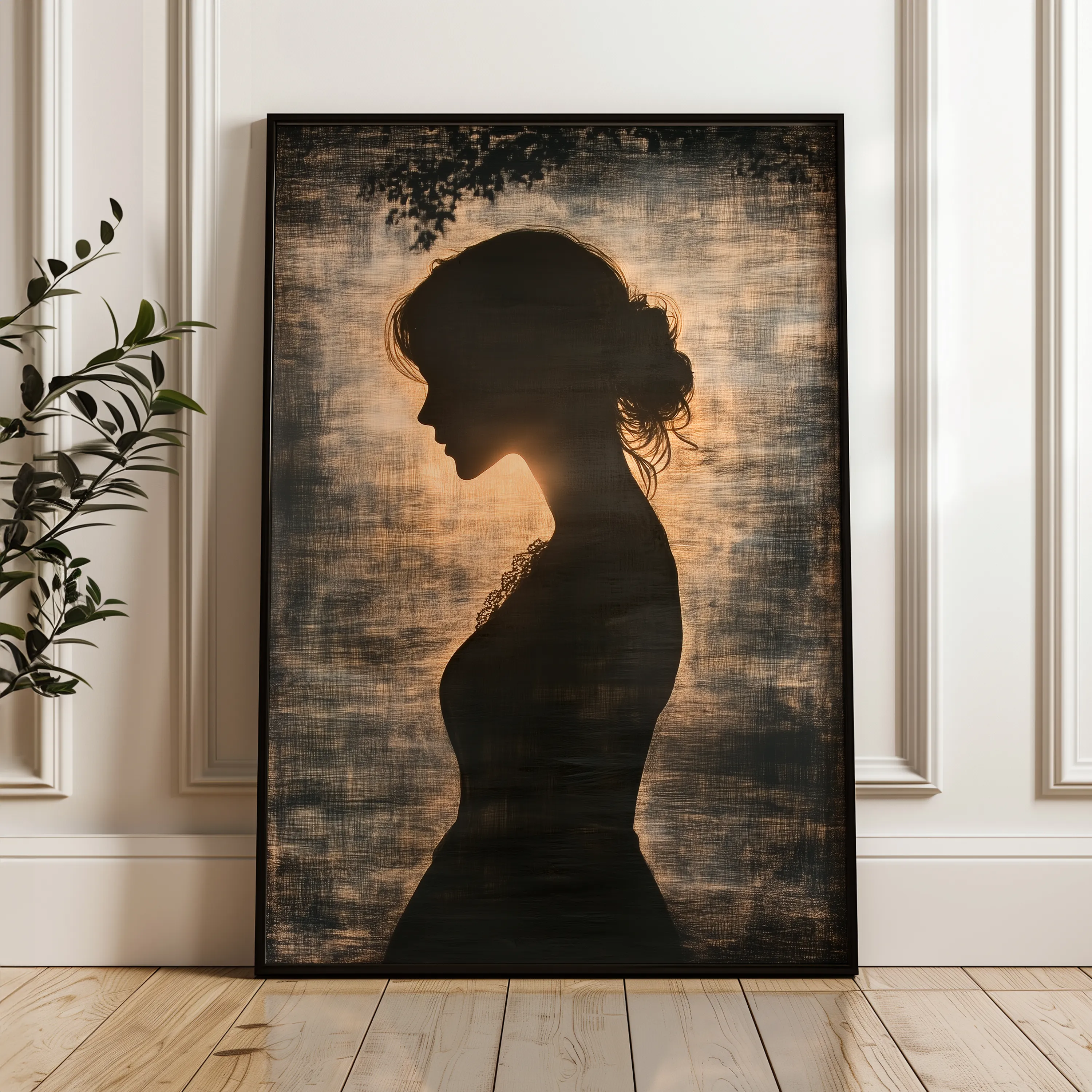 Portrait 099 Canvas Art 18" x 24" / 45 x 60 cm / Black
