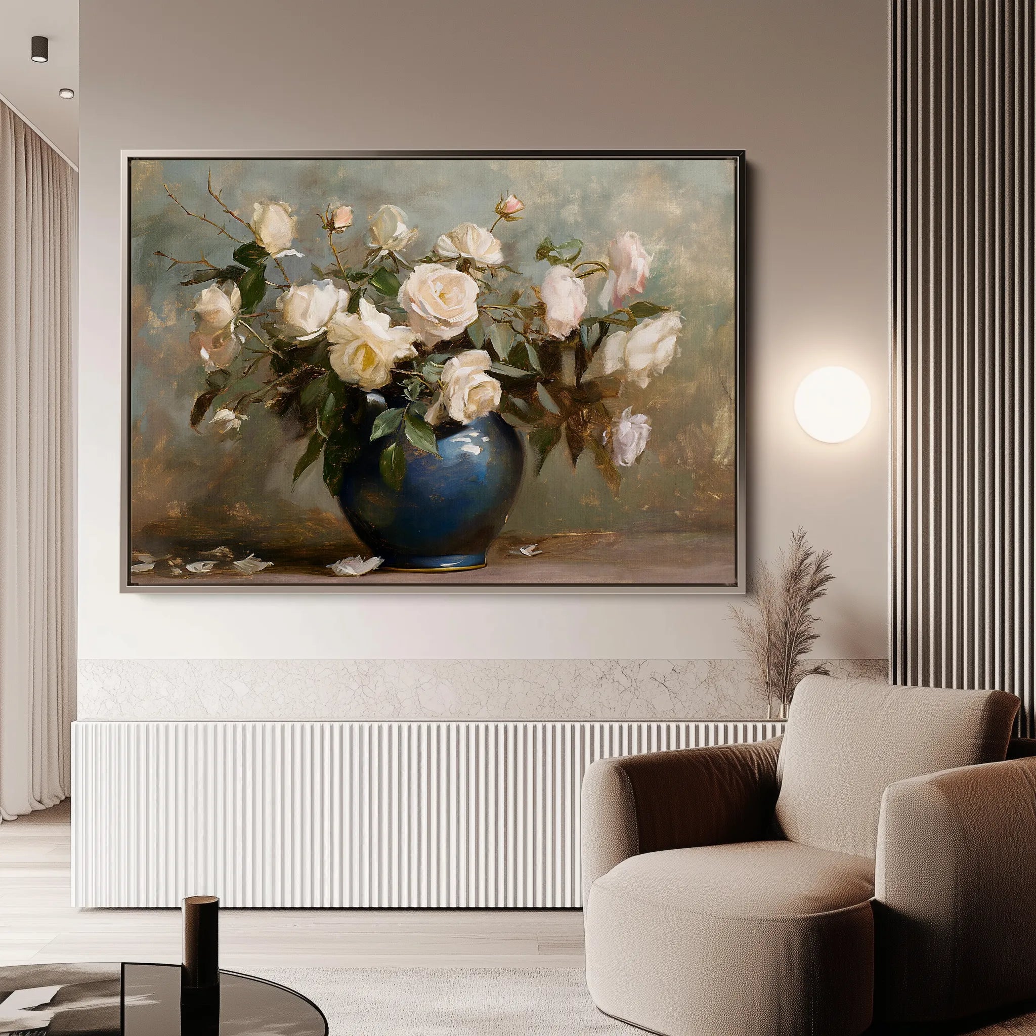 Floral 100 Canvas Art 18" x 24" / 45 x 60 cm / Black