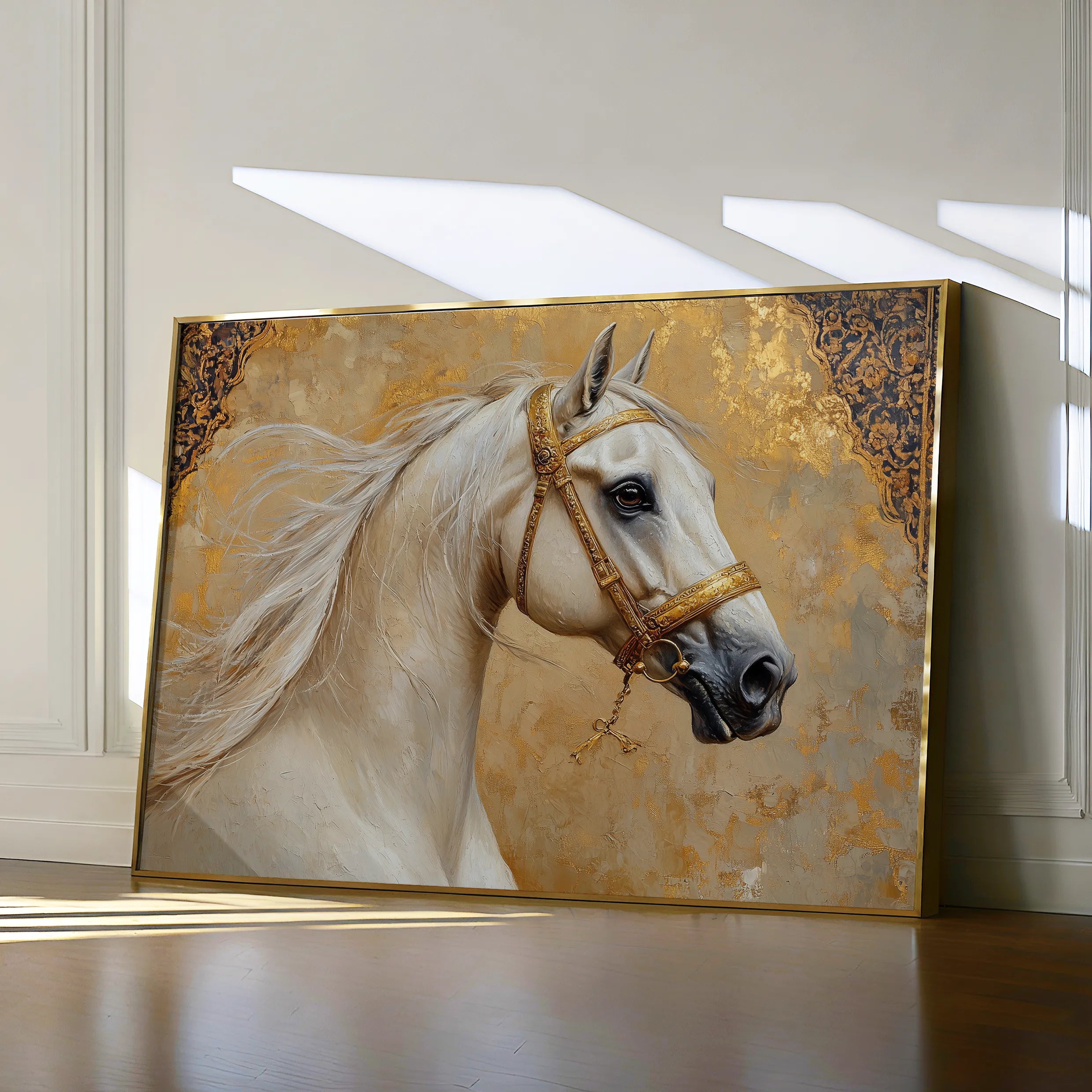 Horses 100 Canvas Art 18" x 24" / 45 x 60 cm / Black