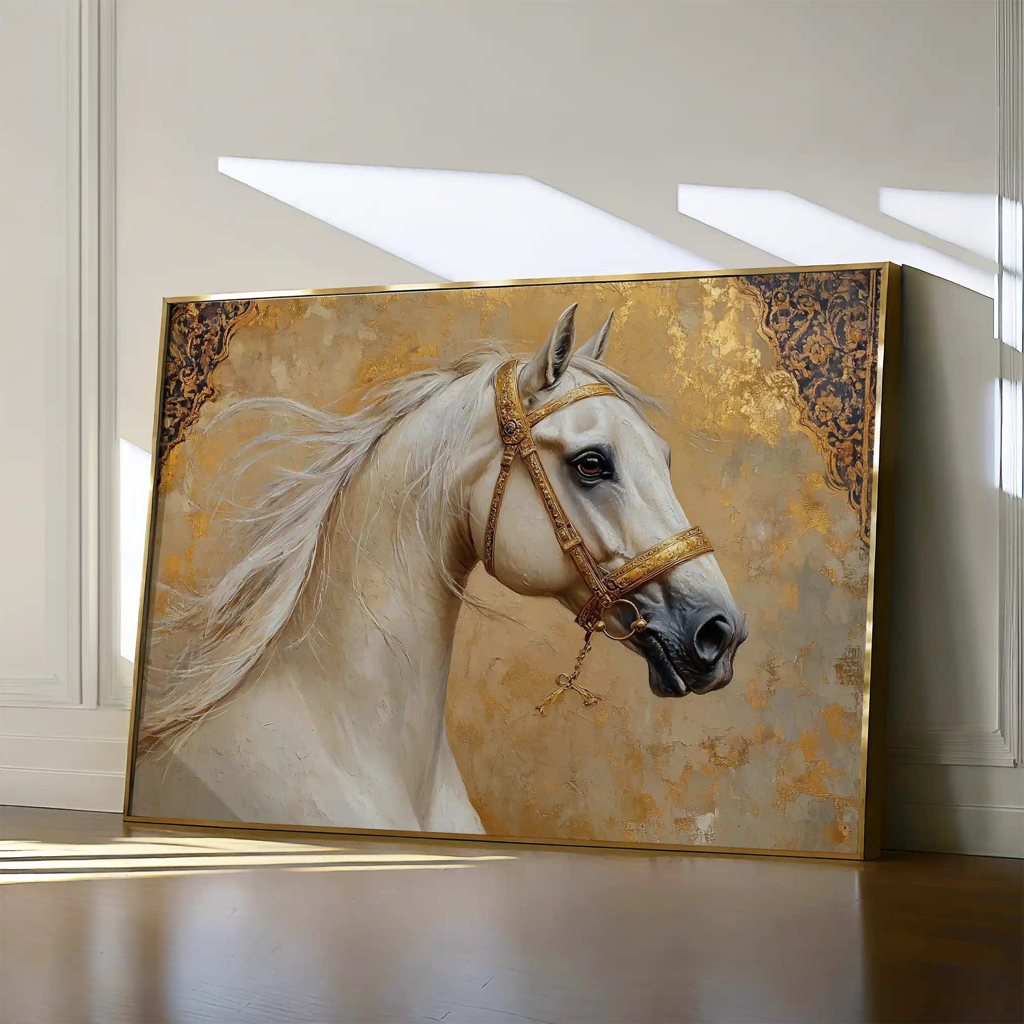 Horses 100 Canvas Art 60 x 40 cm / Black