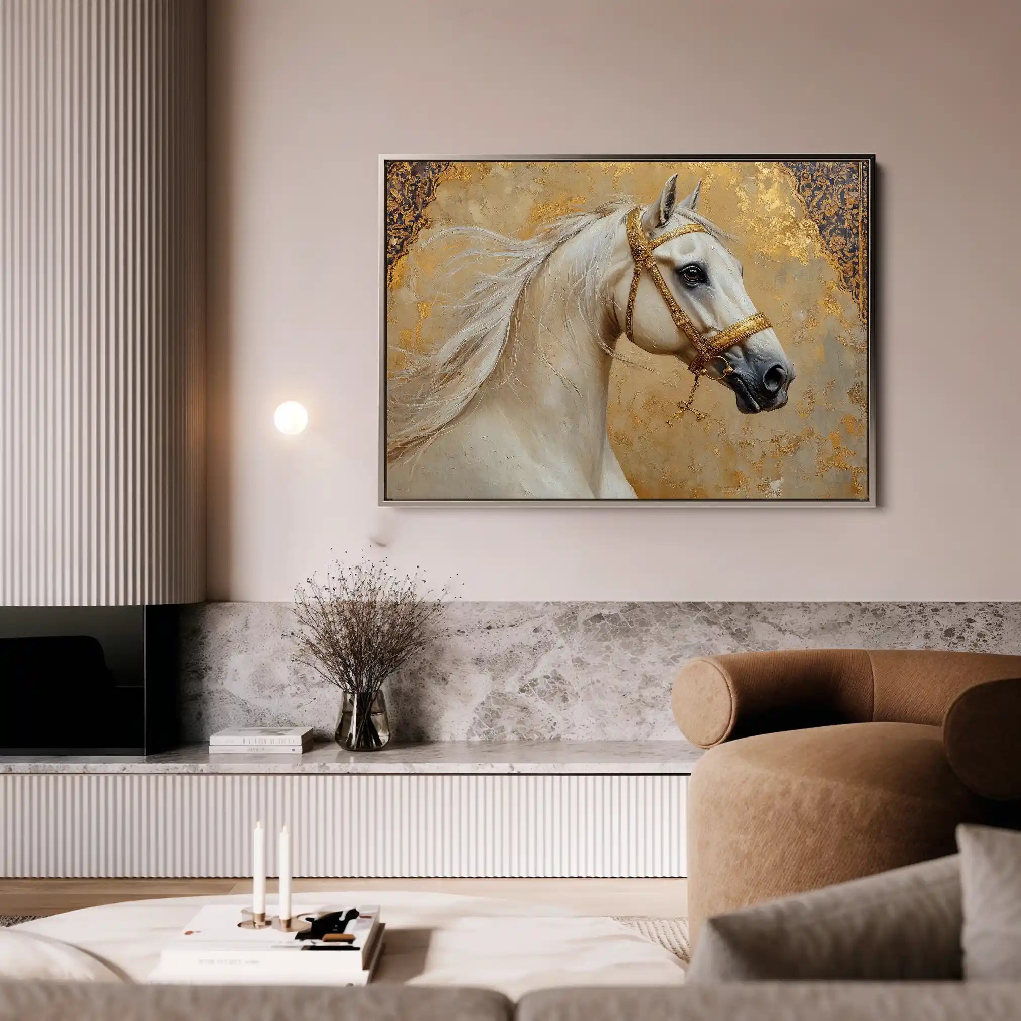 Horses 100 Canvas Art 60 x 40 cm / Black