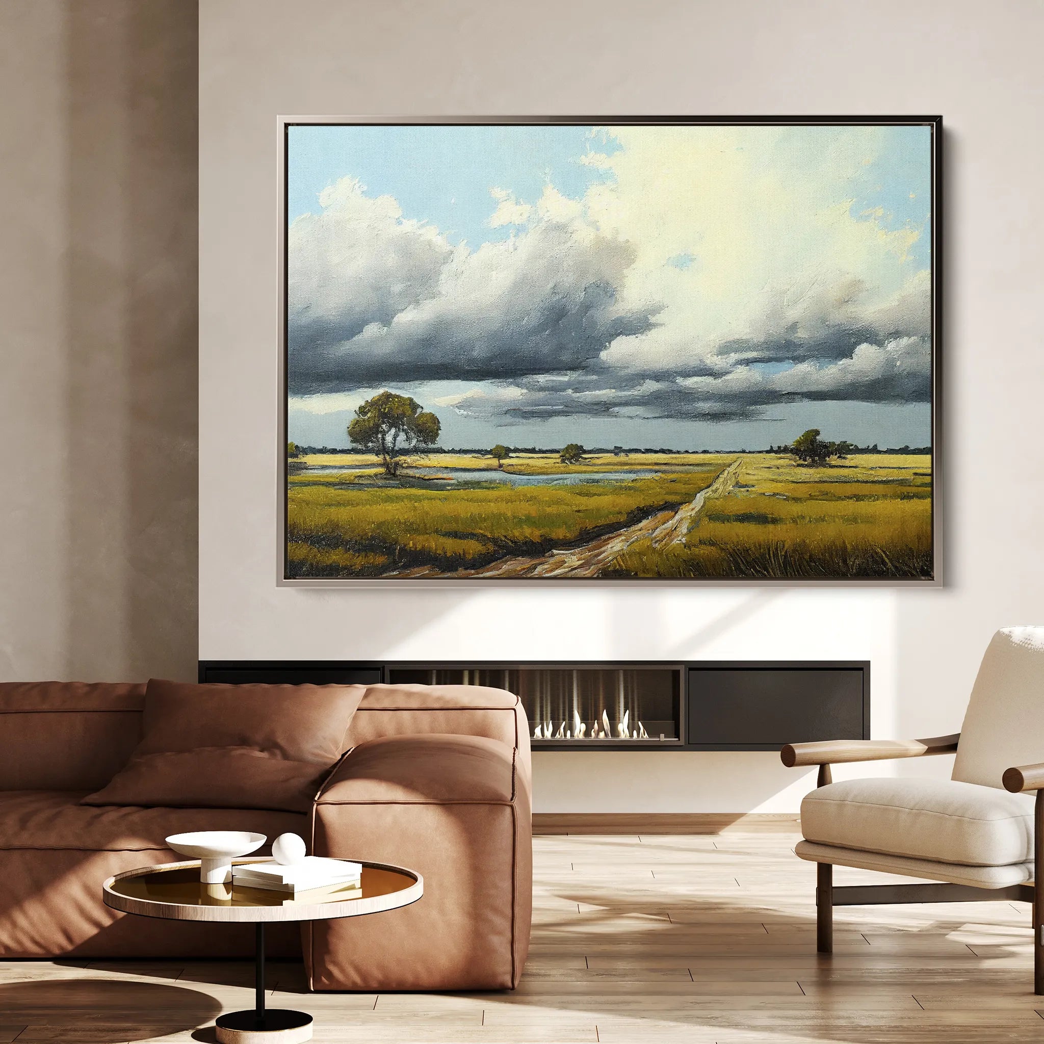 Landscape 100 Canvas Art 18" x 24" / 45 x 60 cm / Black