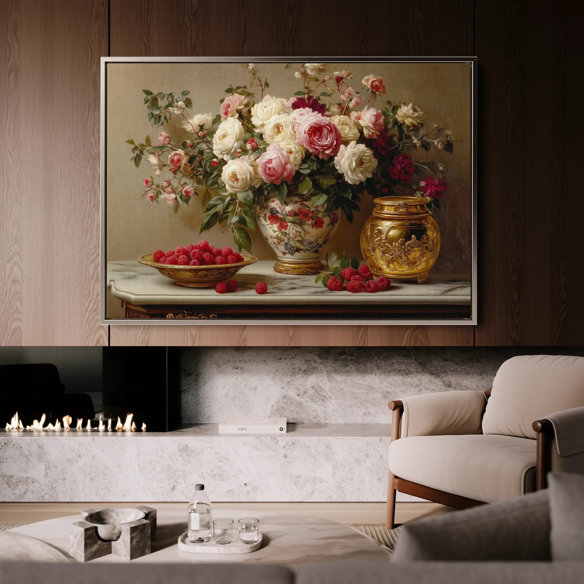 Floral 1000 Canvas Art 18" x 24" / 45 x 60 cm / Black