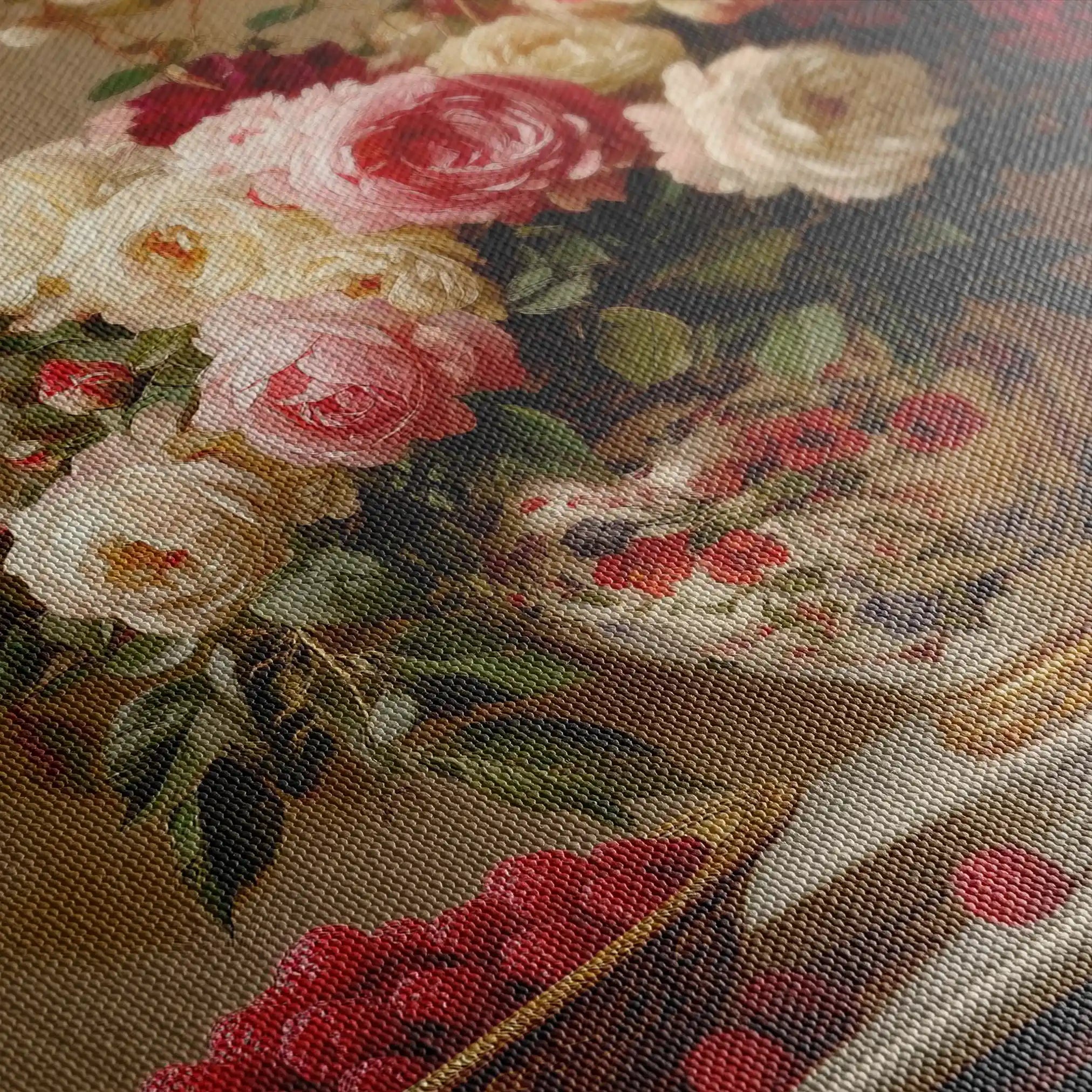Floral 1000 Canvas Art 60 x 40 cm / Black