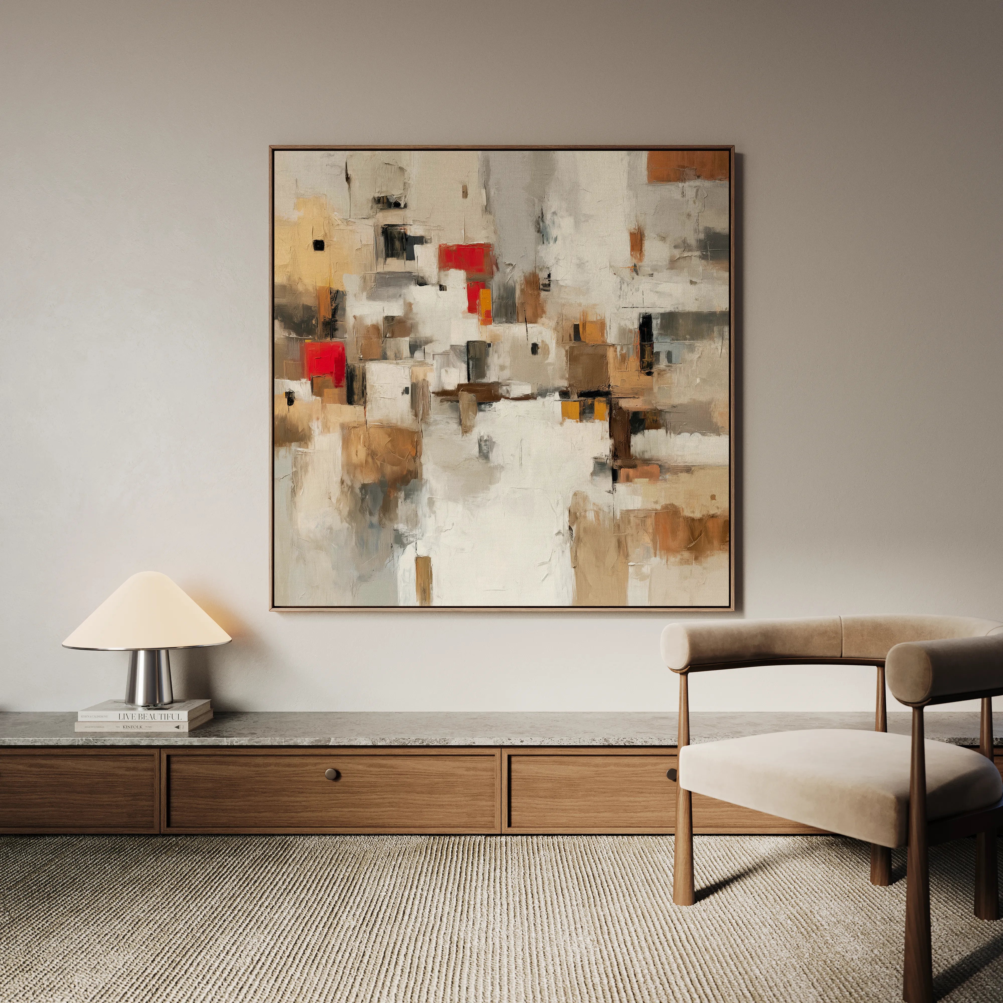 Abstract 1001 Canvas Art 16" x 16" / 40 x 40 cm / Black