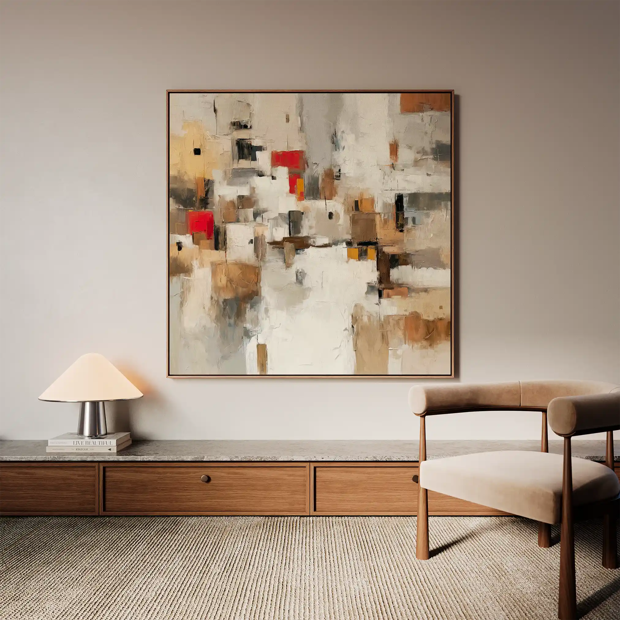 Abstract 1001 Canvas Art 60 x 60 cm / Black
