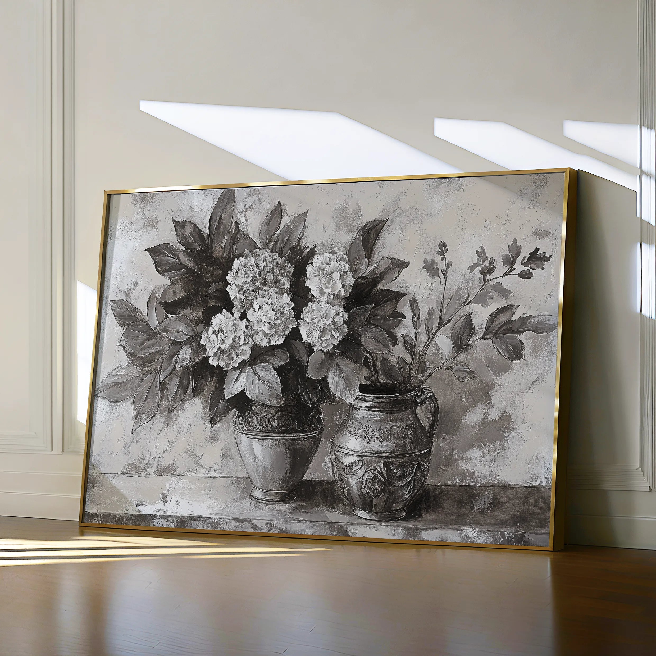 Floral 1001 Canvas Art 18" x 24" / 45 x 60 cm / Black