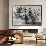 Floral 1001 Canvas Art 60 x 40 cm / Black