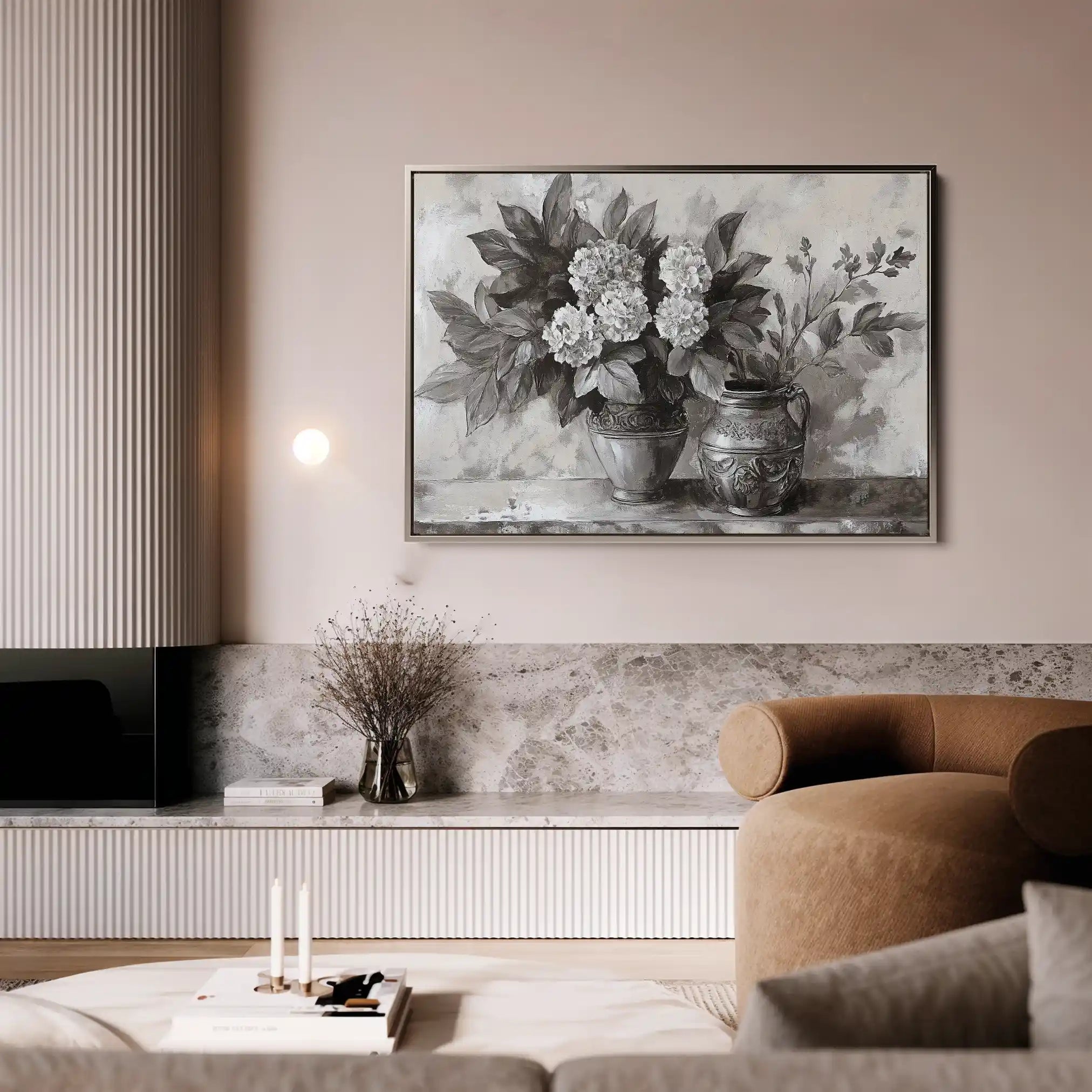 Floral 1001 Canvas Art 60 x 40 cm / Black