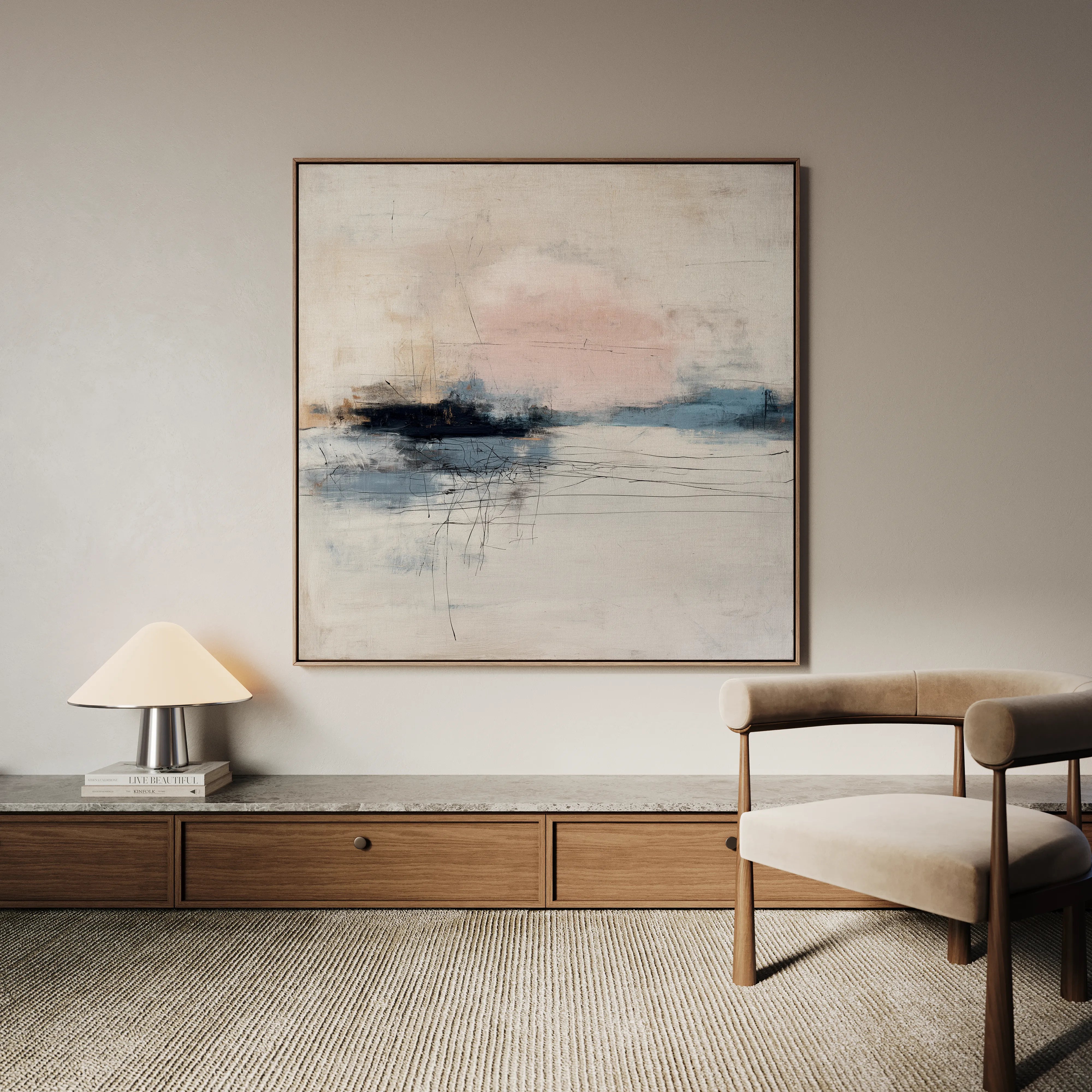 Abstract 1002 Canvas Art 16" x 16" / 40 x 40 cm / Black