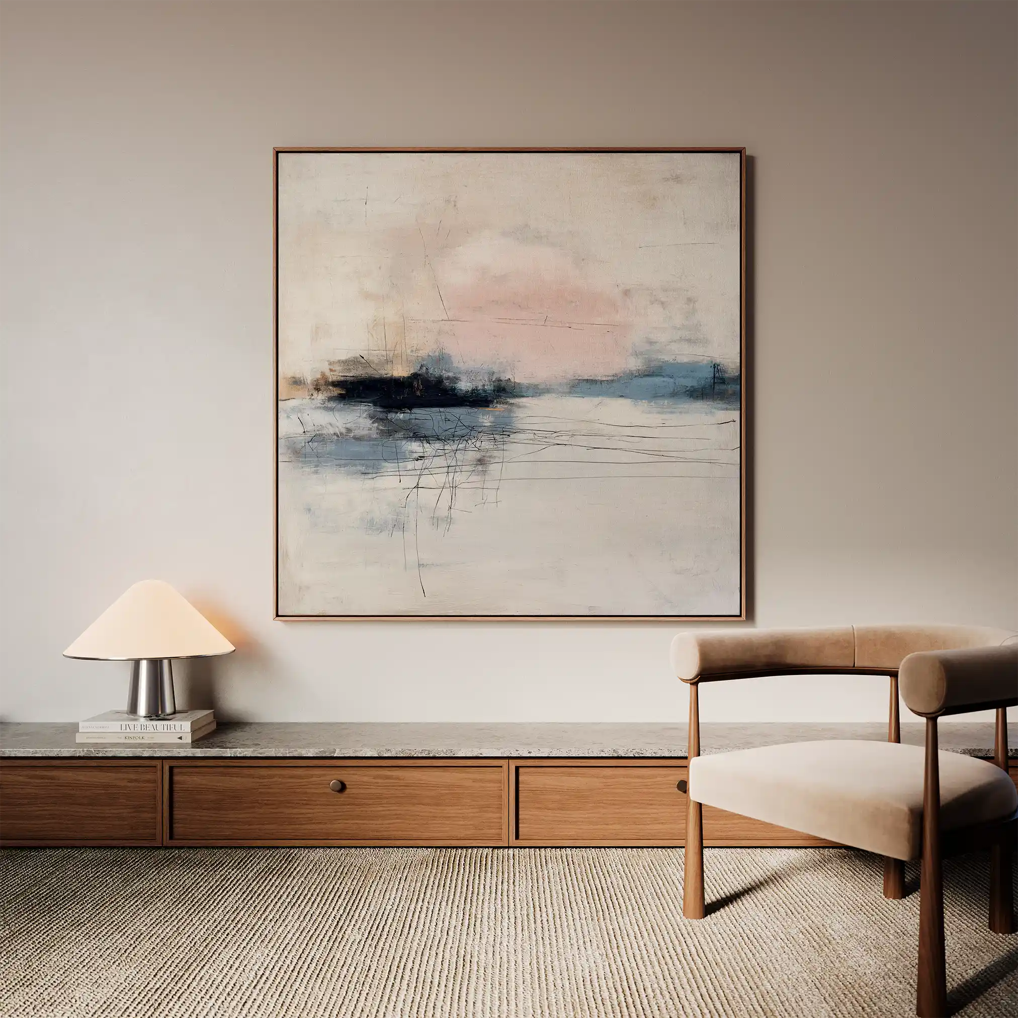 Abstract 1002 Canvas Art 16" x 16" / 40 x 40 cm / Black