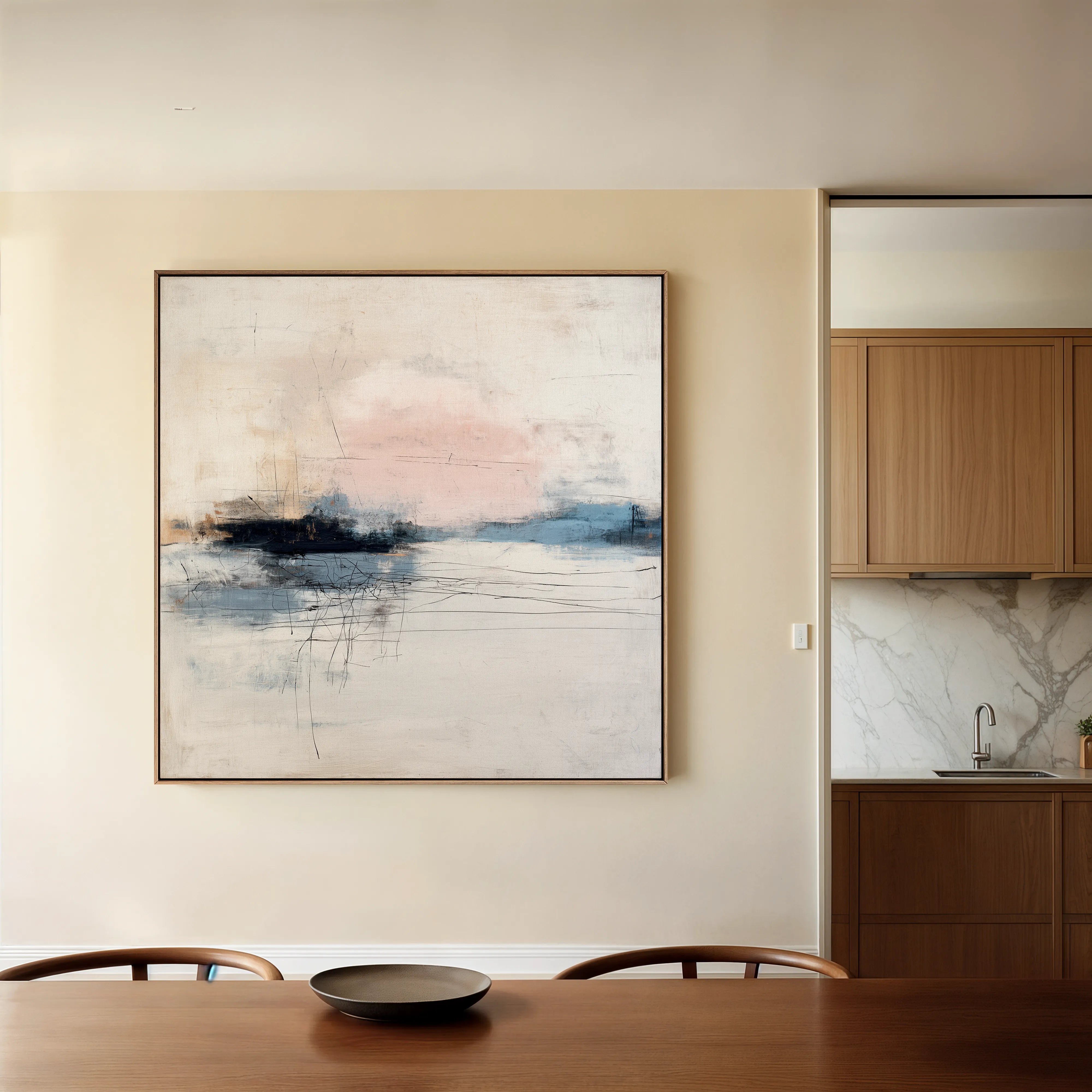 Abstract 1002 Canvas Art 16" x 16" / 40 x 40 cm / Black