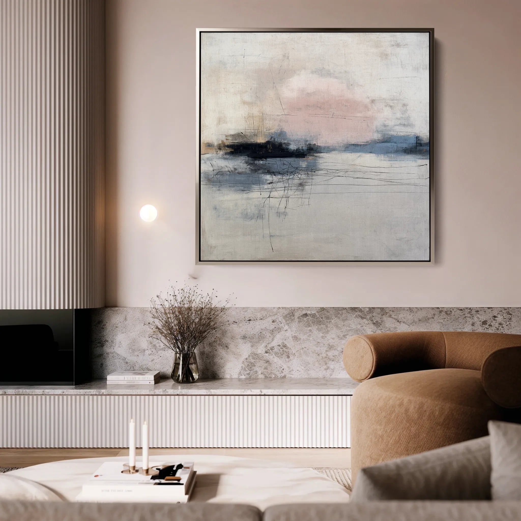 Abstract 1002 Canvas Art 16" x 16" / 40 x 40 cm / Black