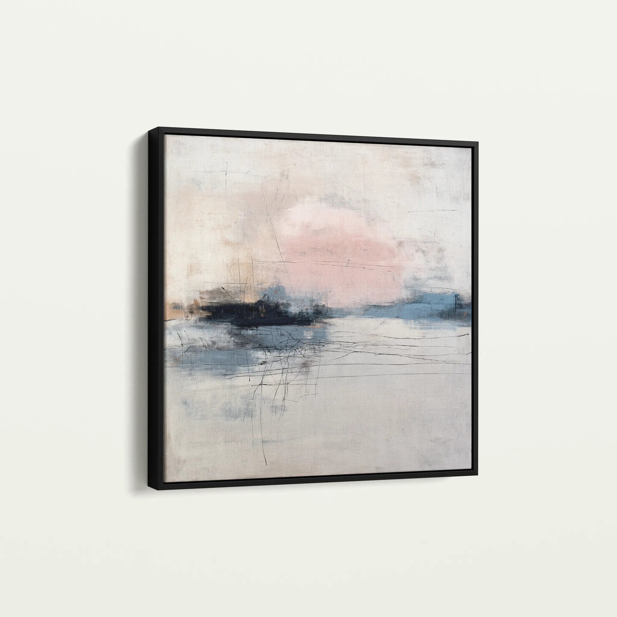 Abstract 1002 Canvas Art 16" x 16" / 40 x 40 cm / Black