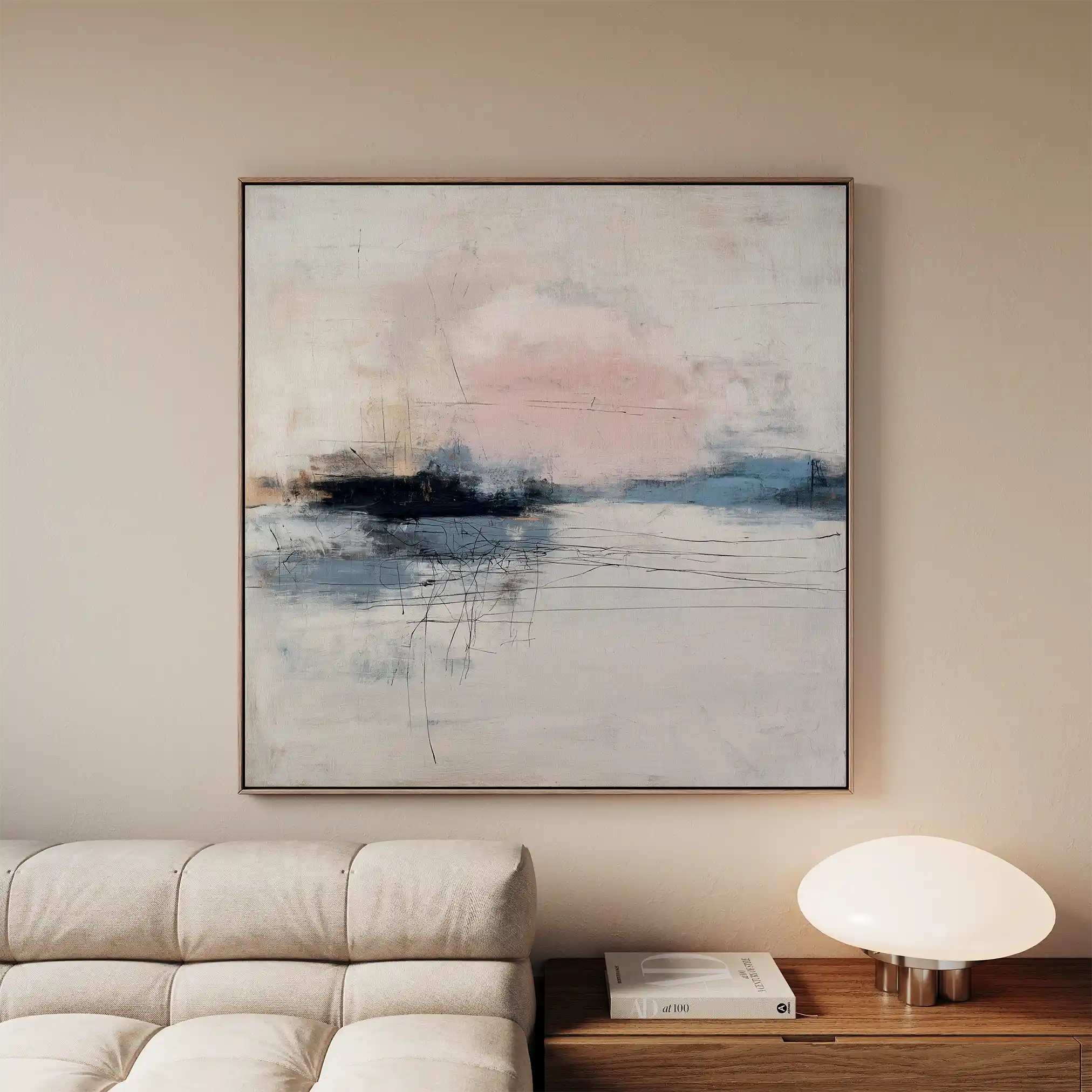 Abstract 1002 Canvas Art 60 x 60 cm / Black