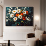 Floral 1002 Canvas Art 18" x 24" / 45 x 60 cm / Black