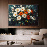 Floral 1002 Canvas Art 18" x 24" / 45 x 60 cm / Black