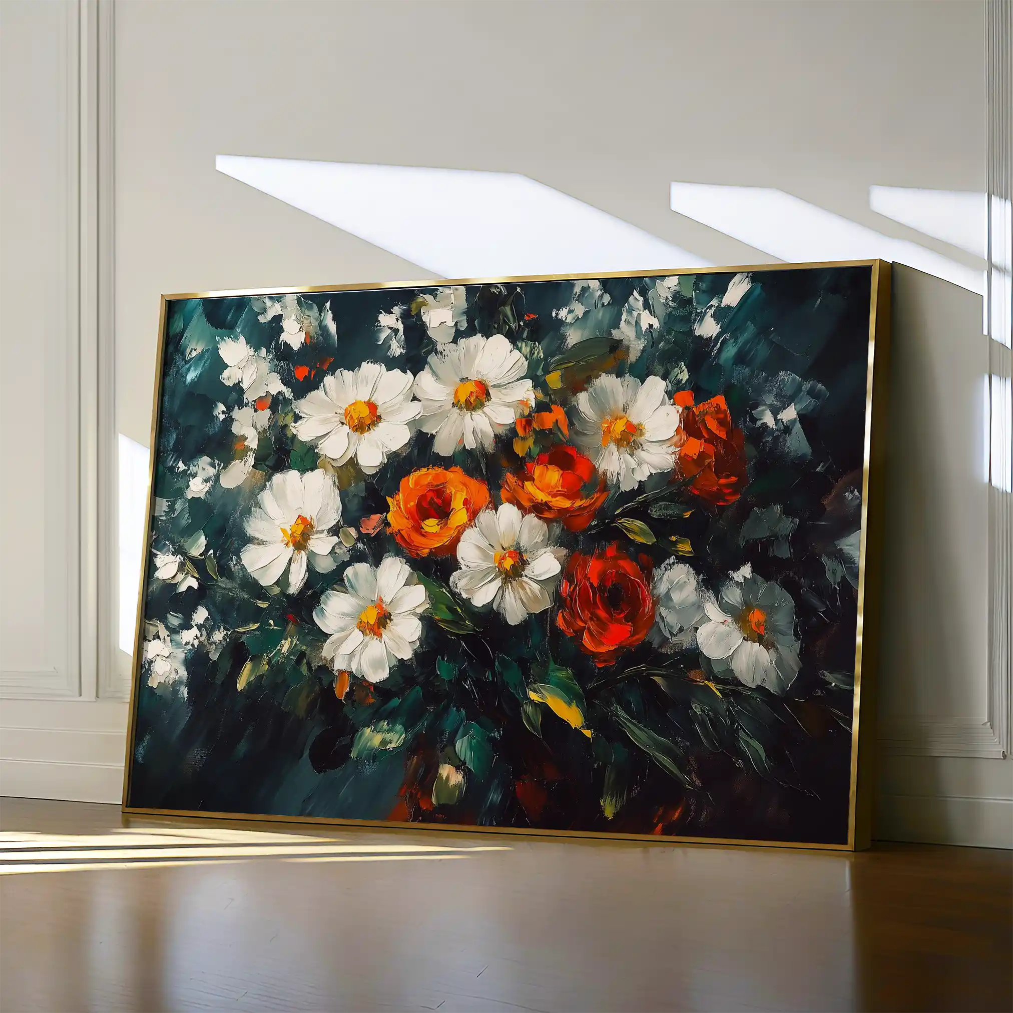 Floral 1002 Canvas Art 60 x 40 cm / Black