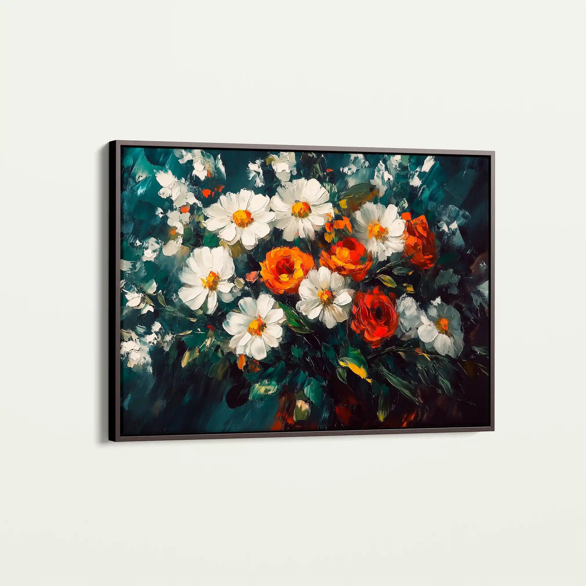 Floral 1002 Canvas Art 60 x 40 cm / Black