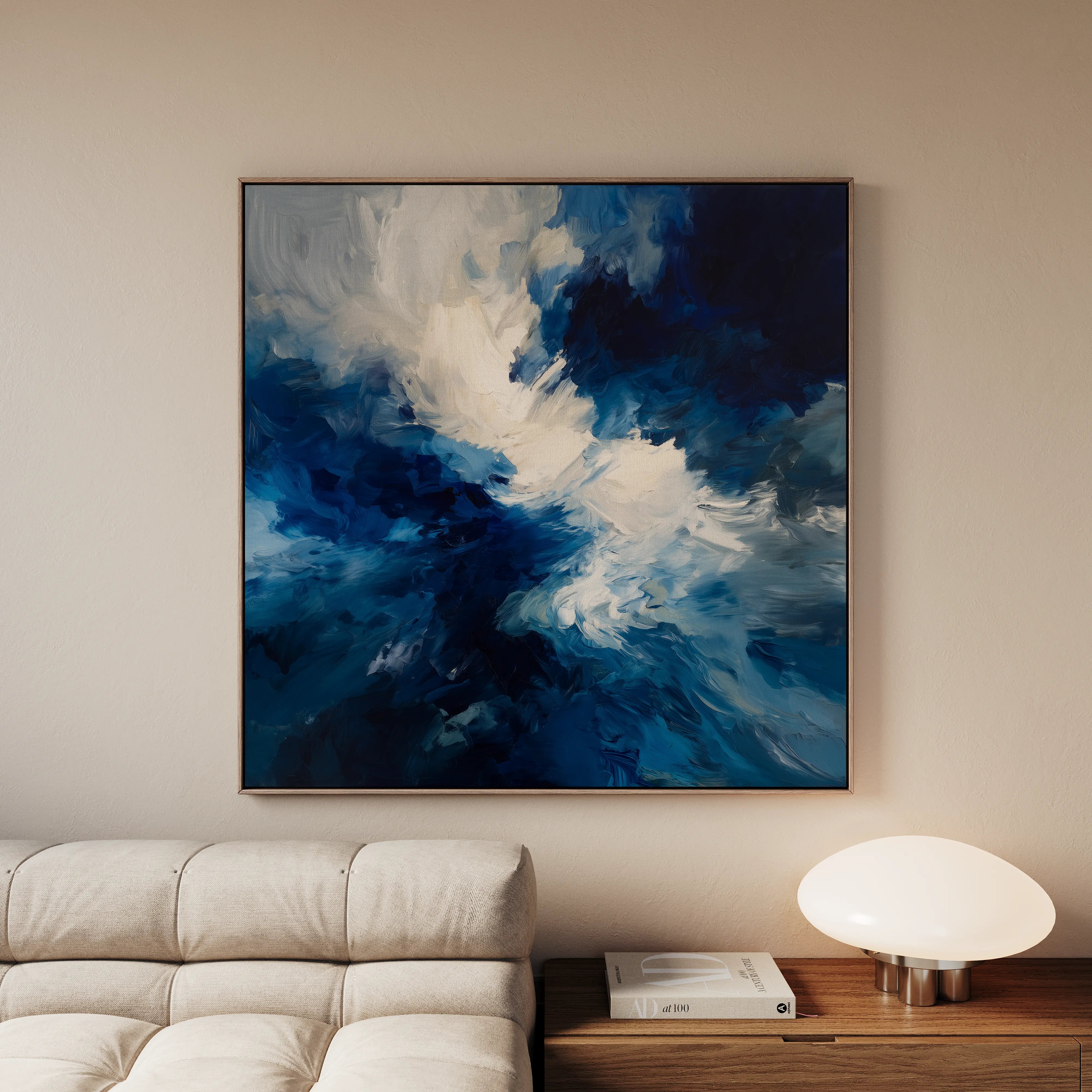 Abstract 1003 Canvas Art 16" x 16" / 40 x 40 cm / Black