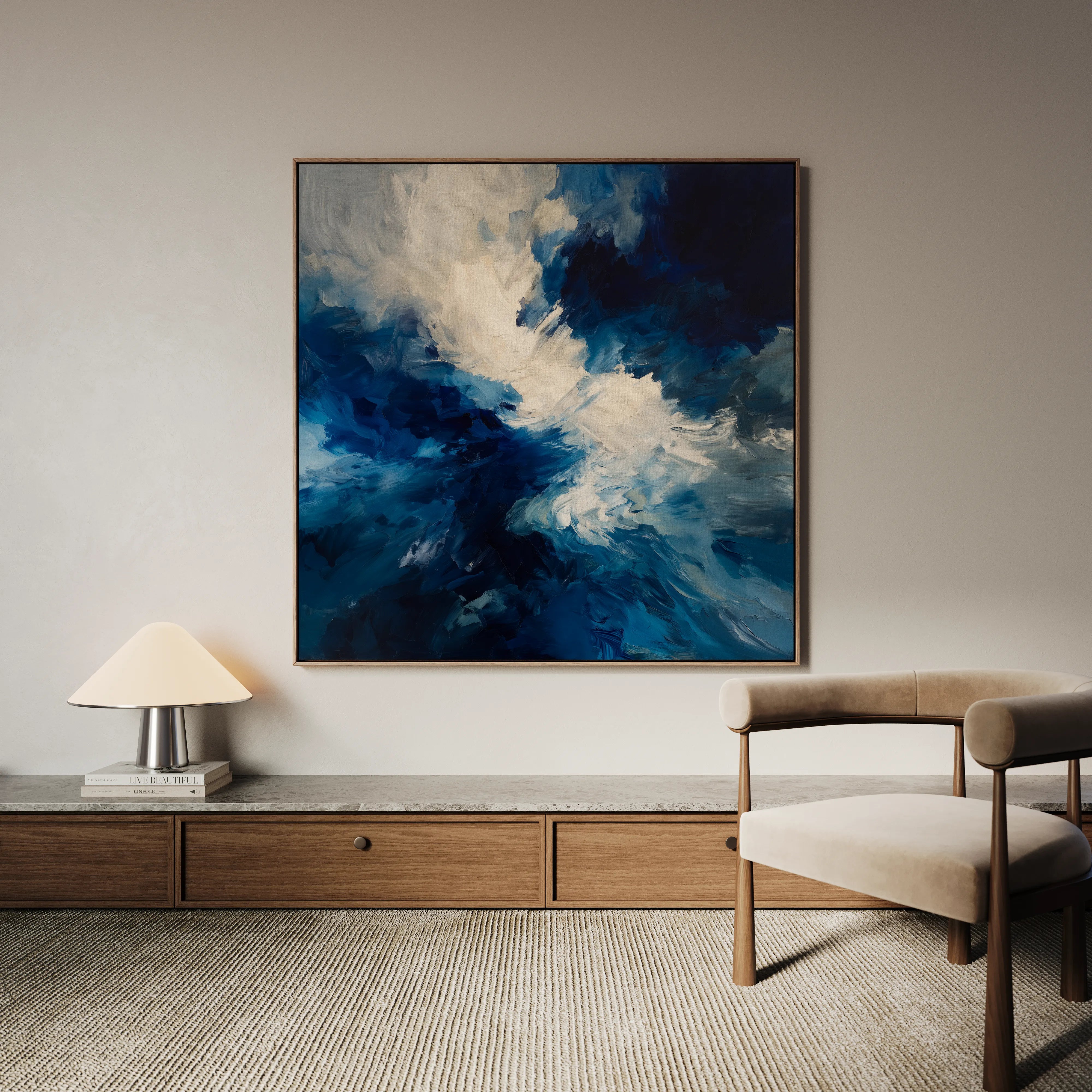 Abstract 1003 Canvas Art 16" x 16" / 40 x 40 cm / Black