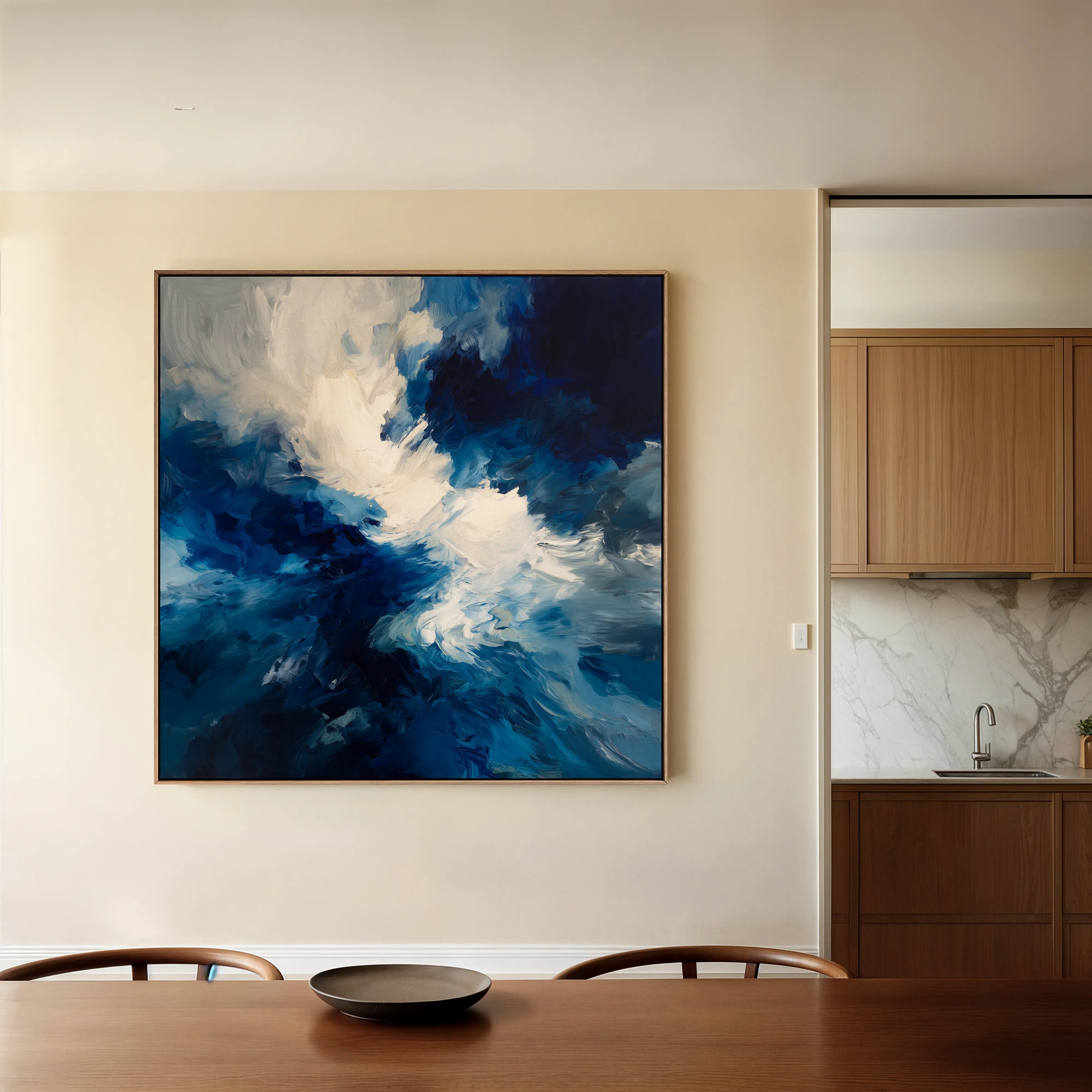 Abstract 1003 Canvas Art 16" x 16" / 40 x 40 cm / Black
