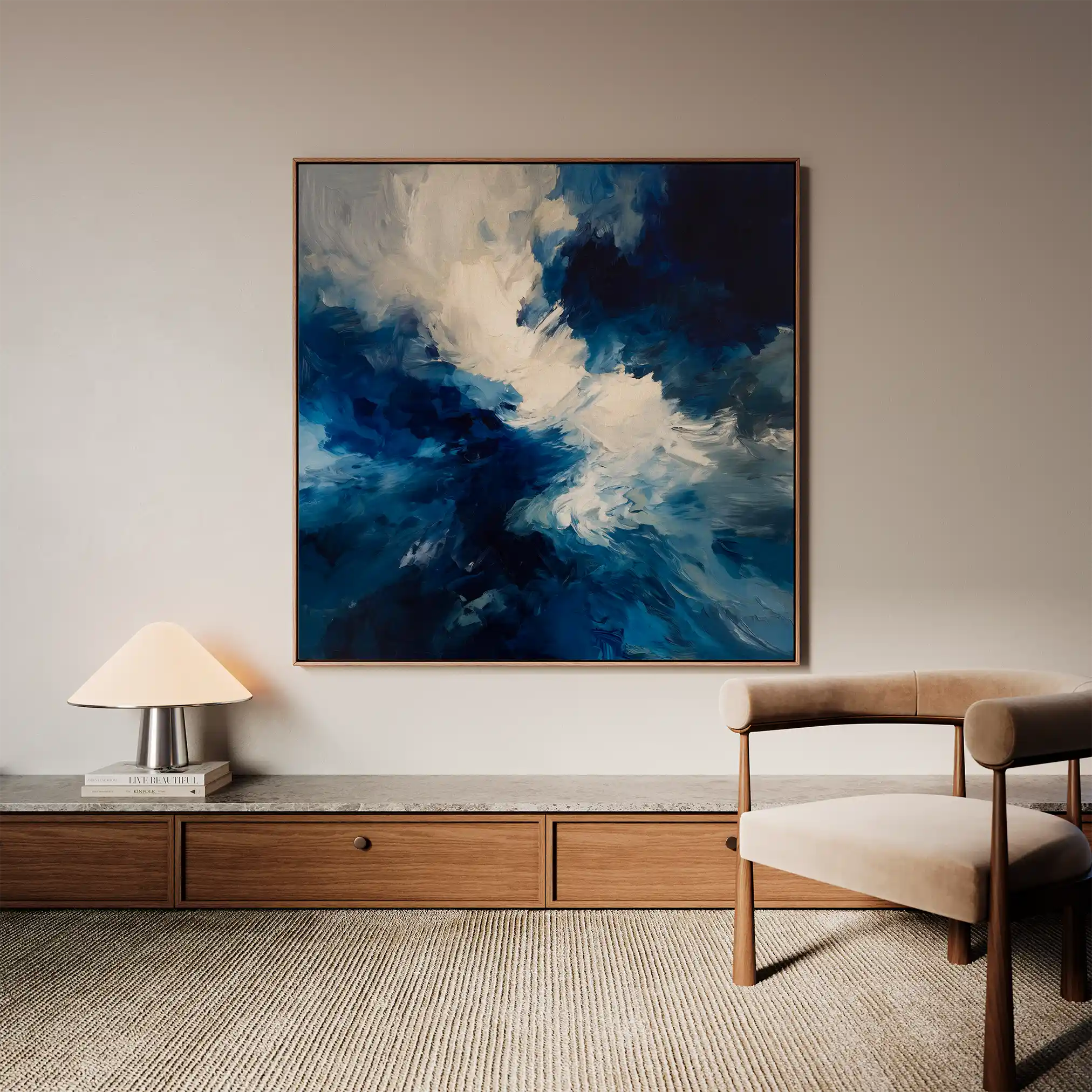 Abstract 1003 Canvas Art 60 x 60 cm / Black