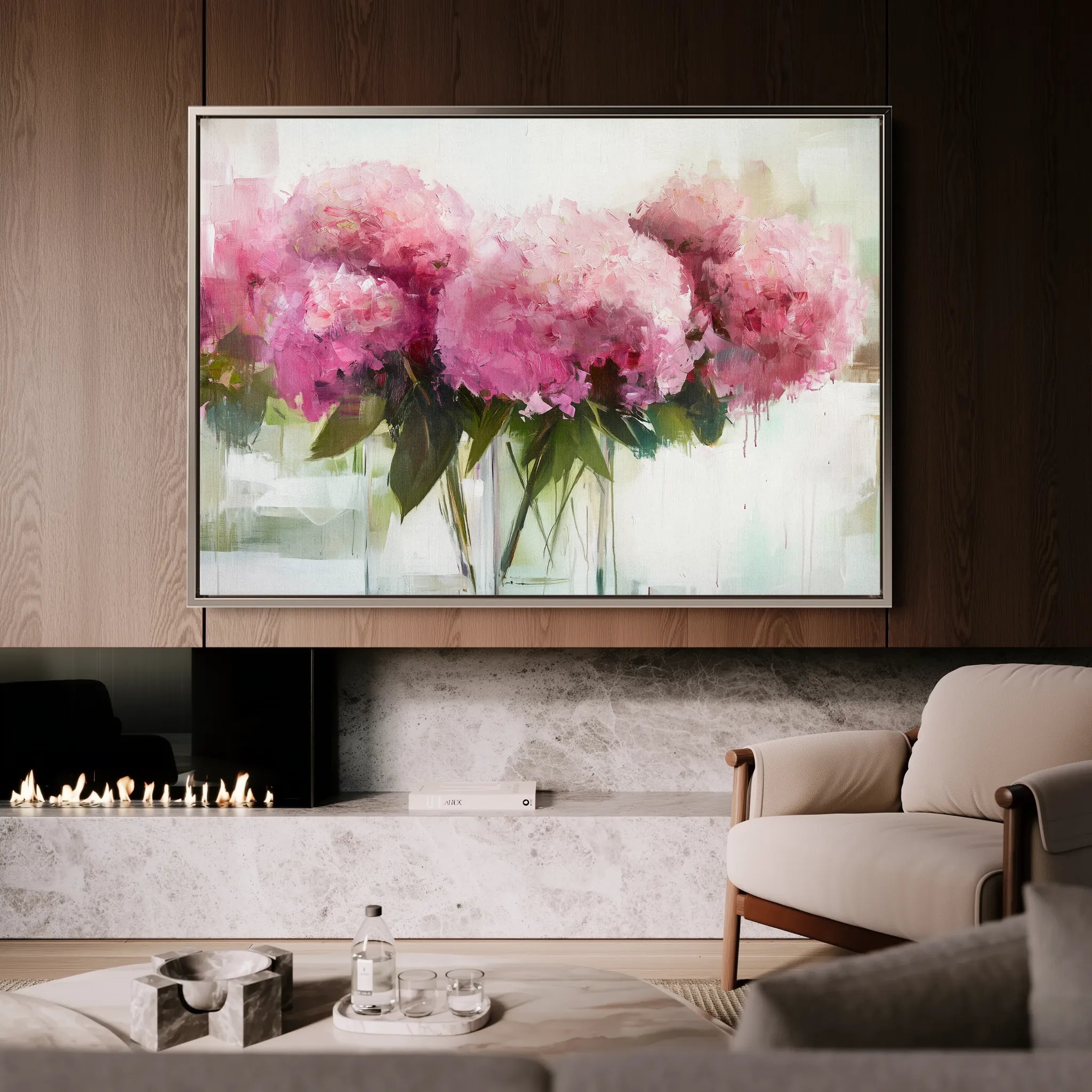 Floral 1003 Canvas Art 18" x 24" / 45 x 60 cm / Black