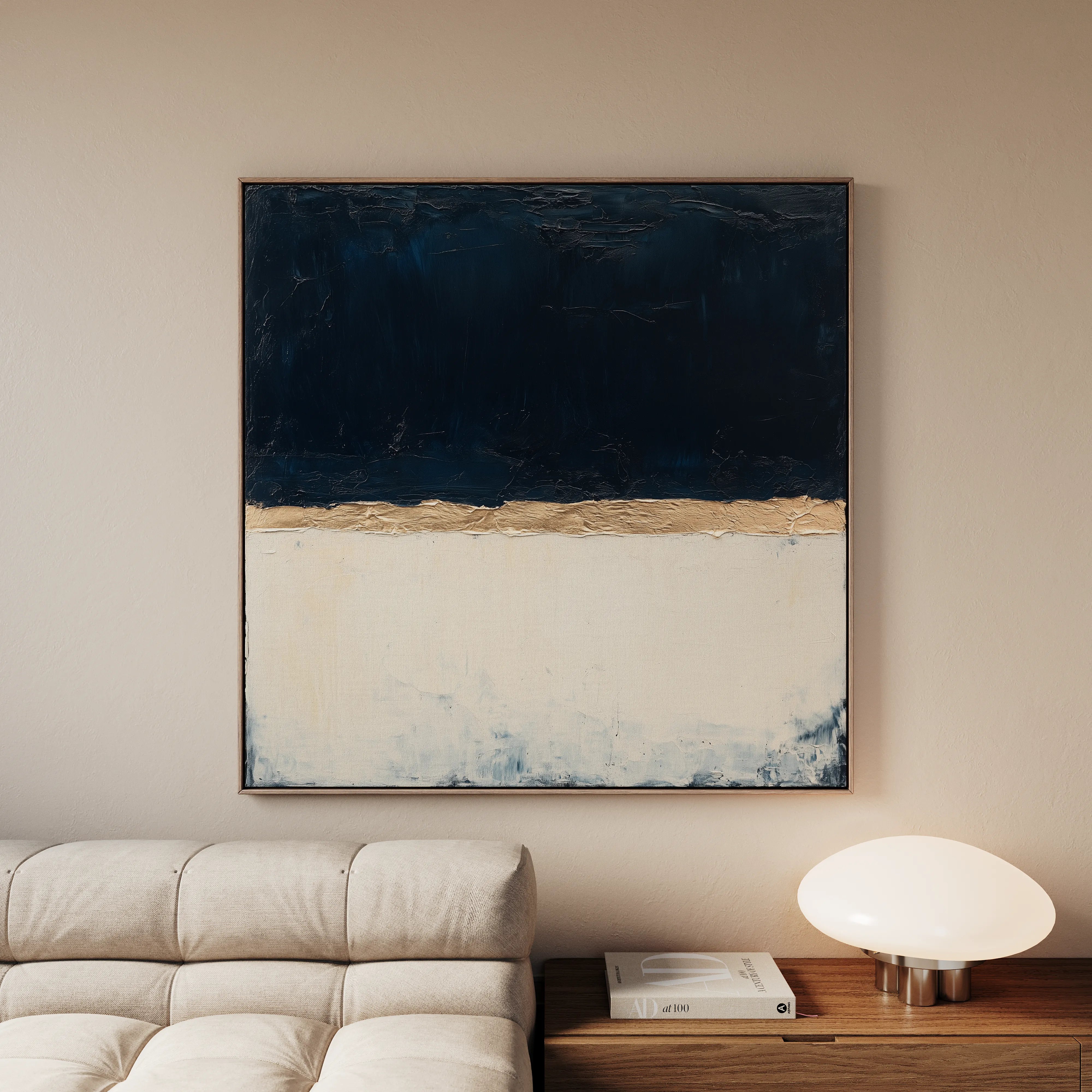 Abstract 1004 Canvas Art 16" x 16" / 40 x 40 cm / Black