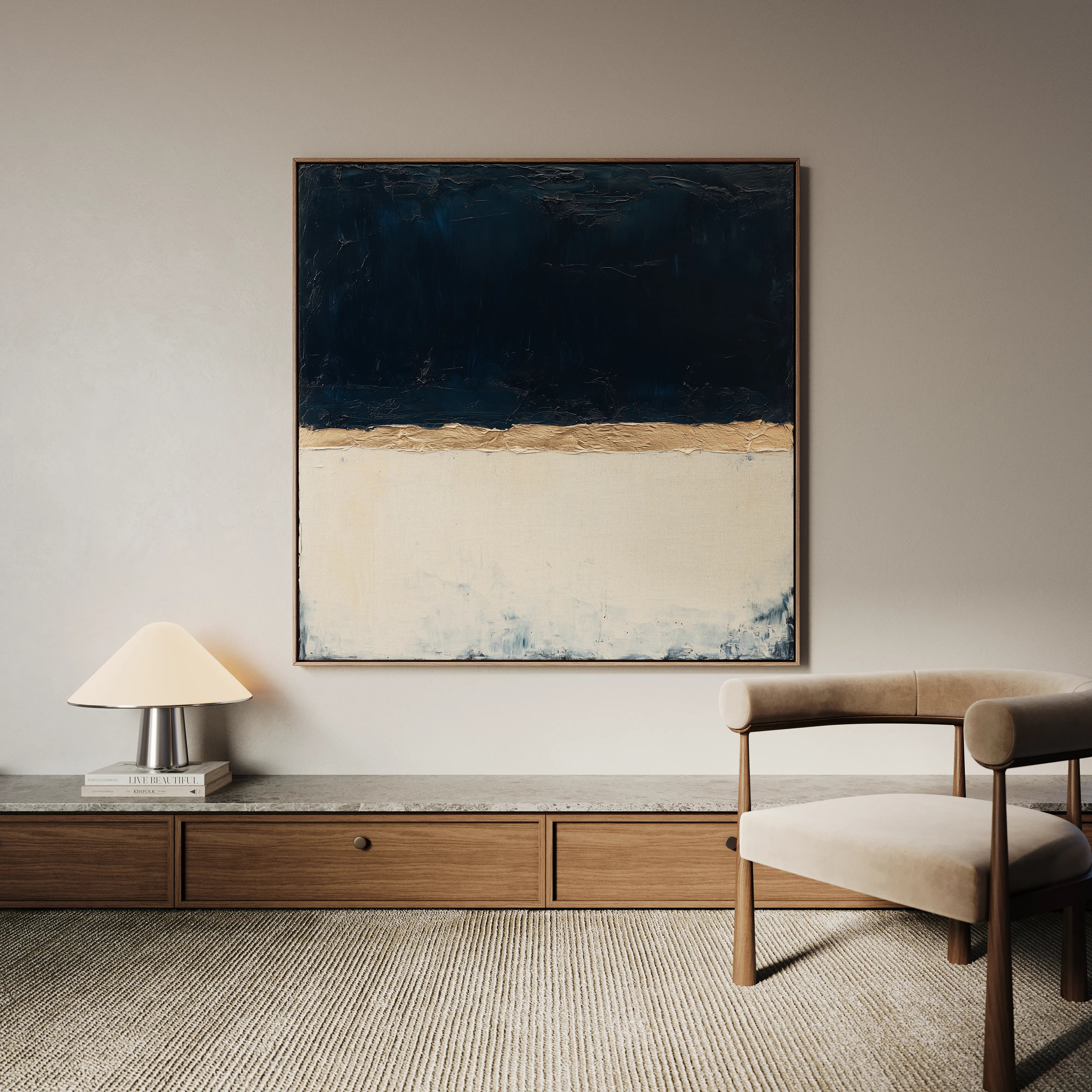 Abstract 1004 Canvas Art 16" x 16" / 40 x 40 cm / Black