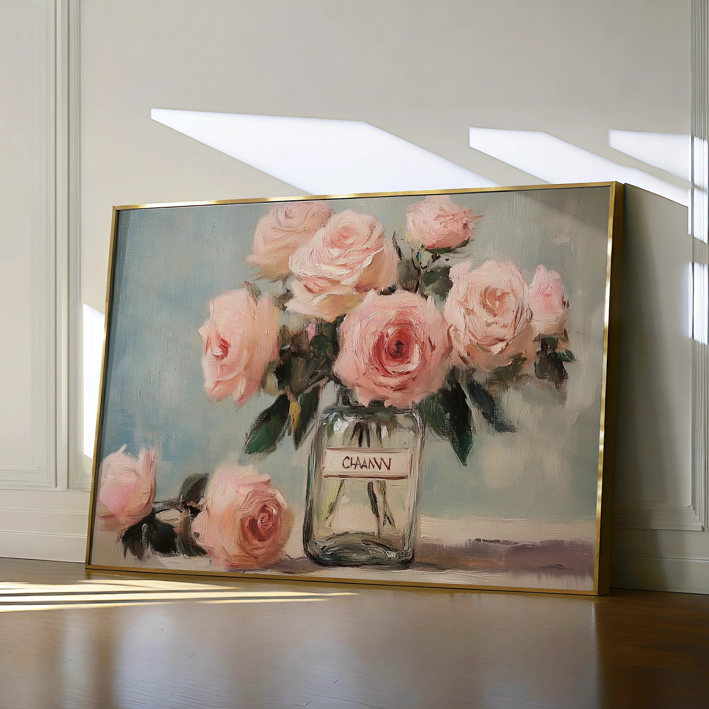 Floral 1004 Canvas Art 18" x 24" / 45 x 60 cm / Black