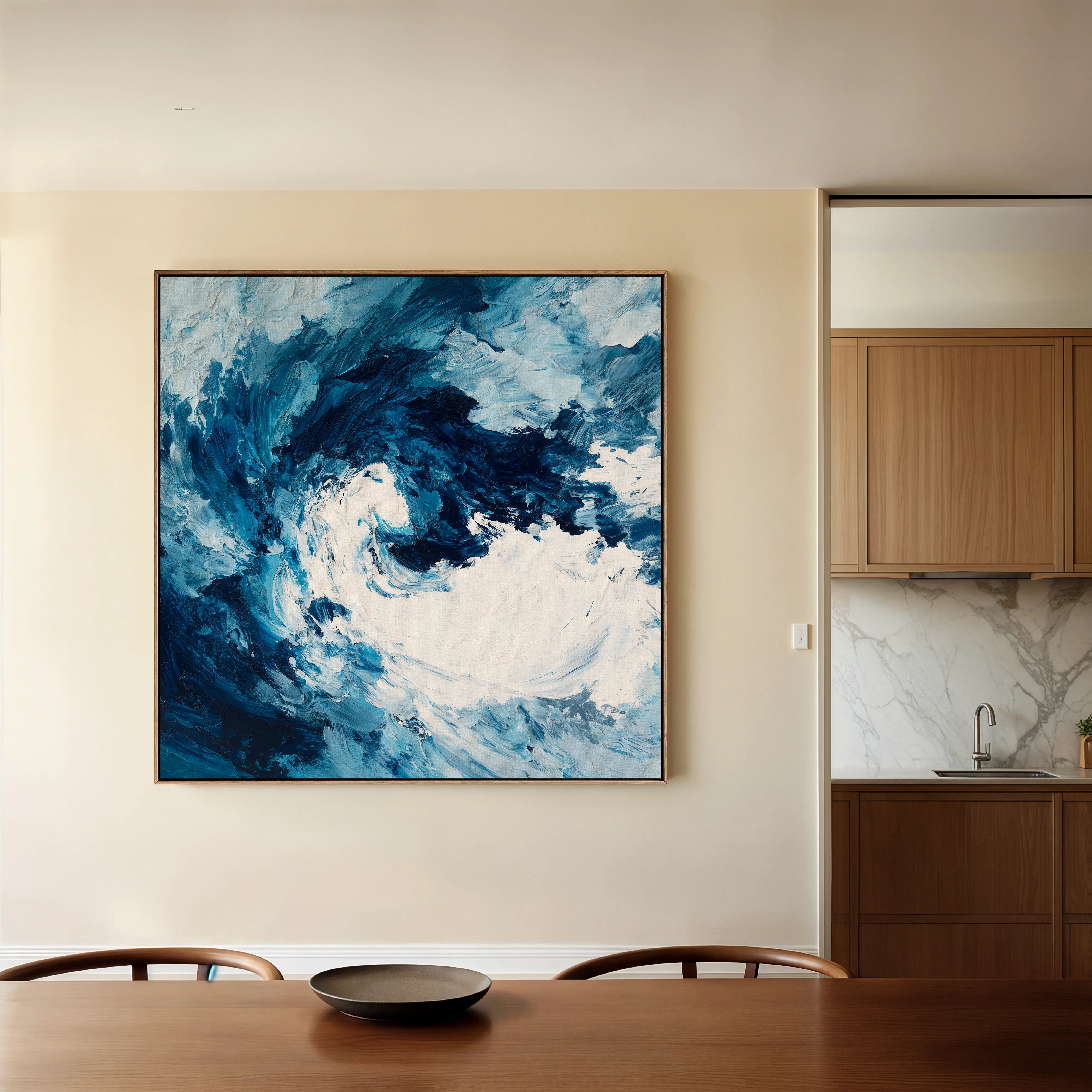Abstract 1005 Canvas Art 16" x 16" / 40 x 40 cm / Black